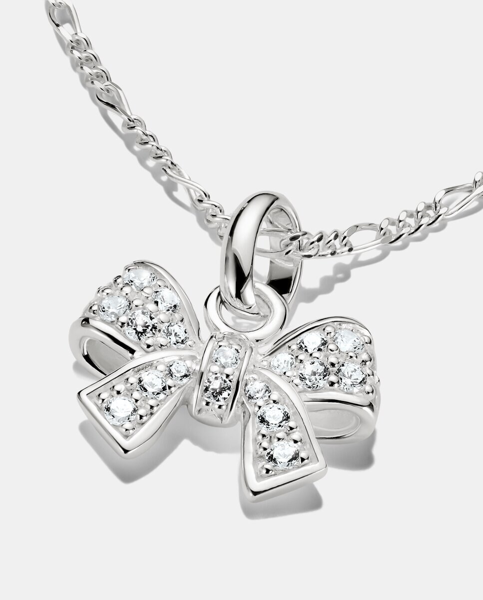 Colgante charm lazo con piedras blancas connect - Plata Plata-2