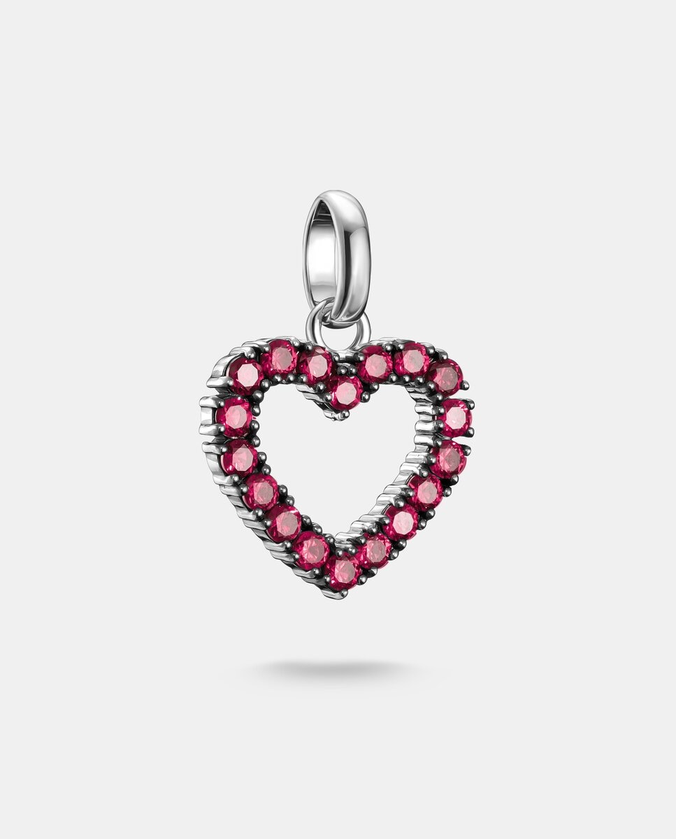 Colgante charm corazón con piedras rojas connect - Thomas Sabo - Plata Plata-1
