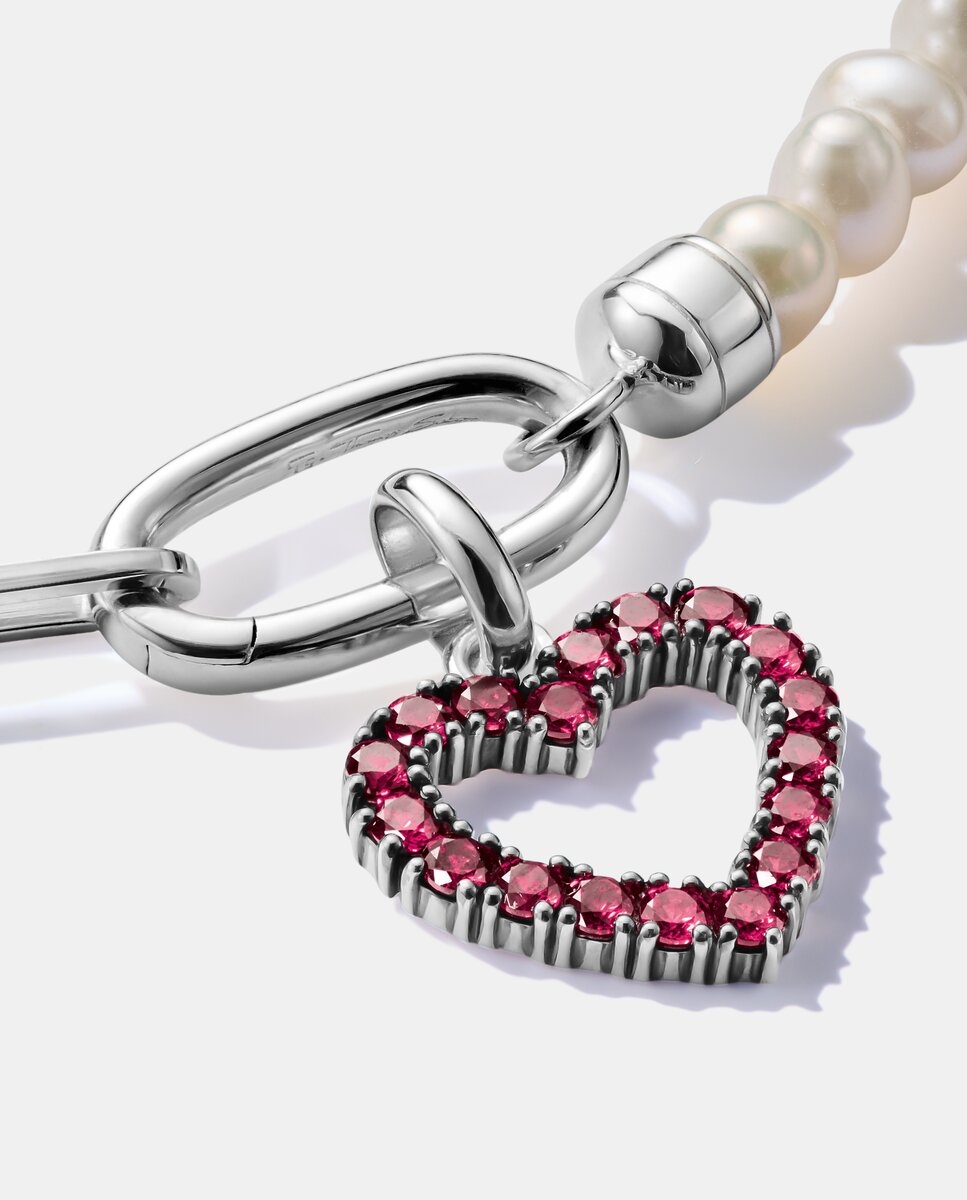 Colgante charm corazón con piedras rojas connect - Thomas Sabo - Plata Plata-2