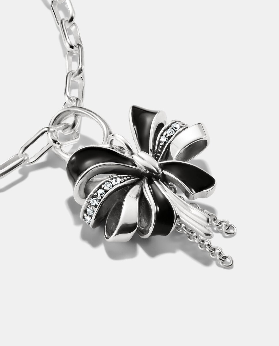 Colgante charm lazo negro connect - Plata Plata-2