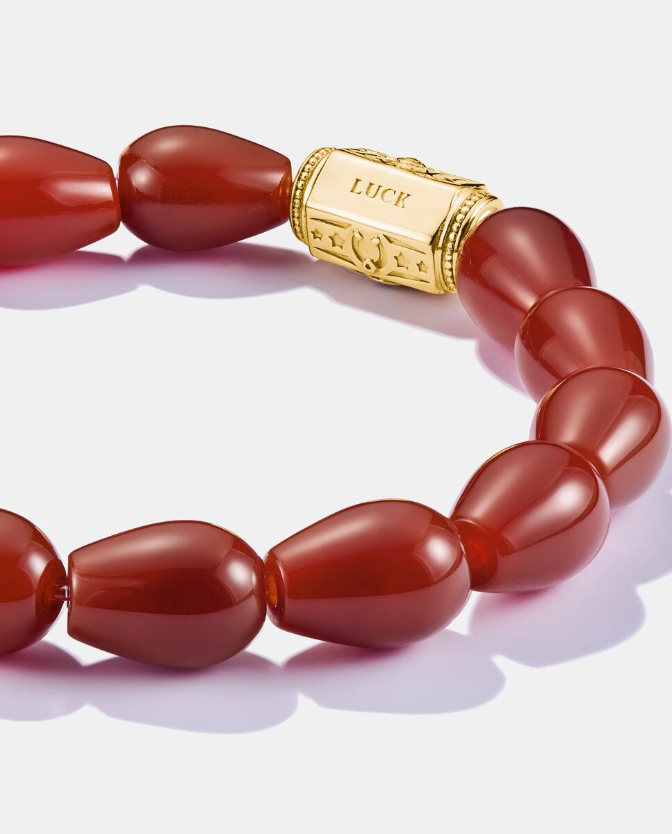 Pulsera beads ágata roja baño chapado en oro de 18k - Thomas Sabo - Rojo Rojo-2
