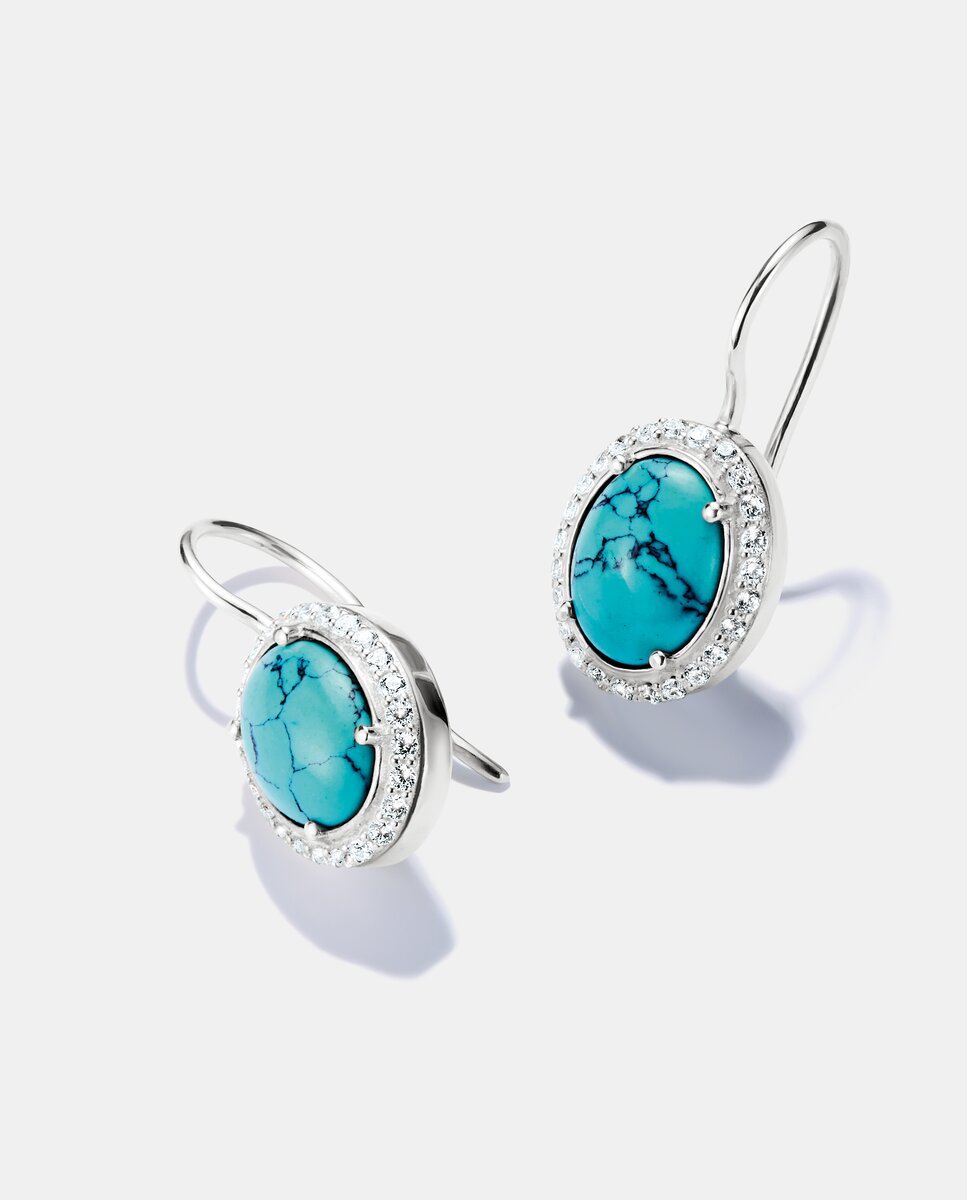 Pendientes turquesa piedras ovaladas plata - Thomas Sabo - Azul Azul-2