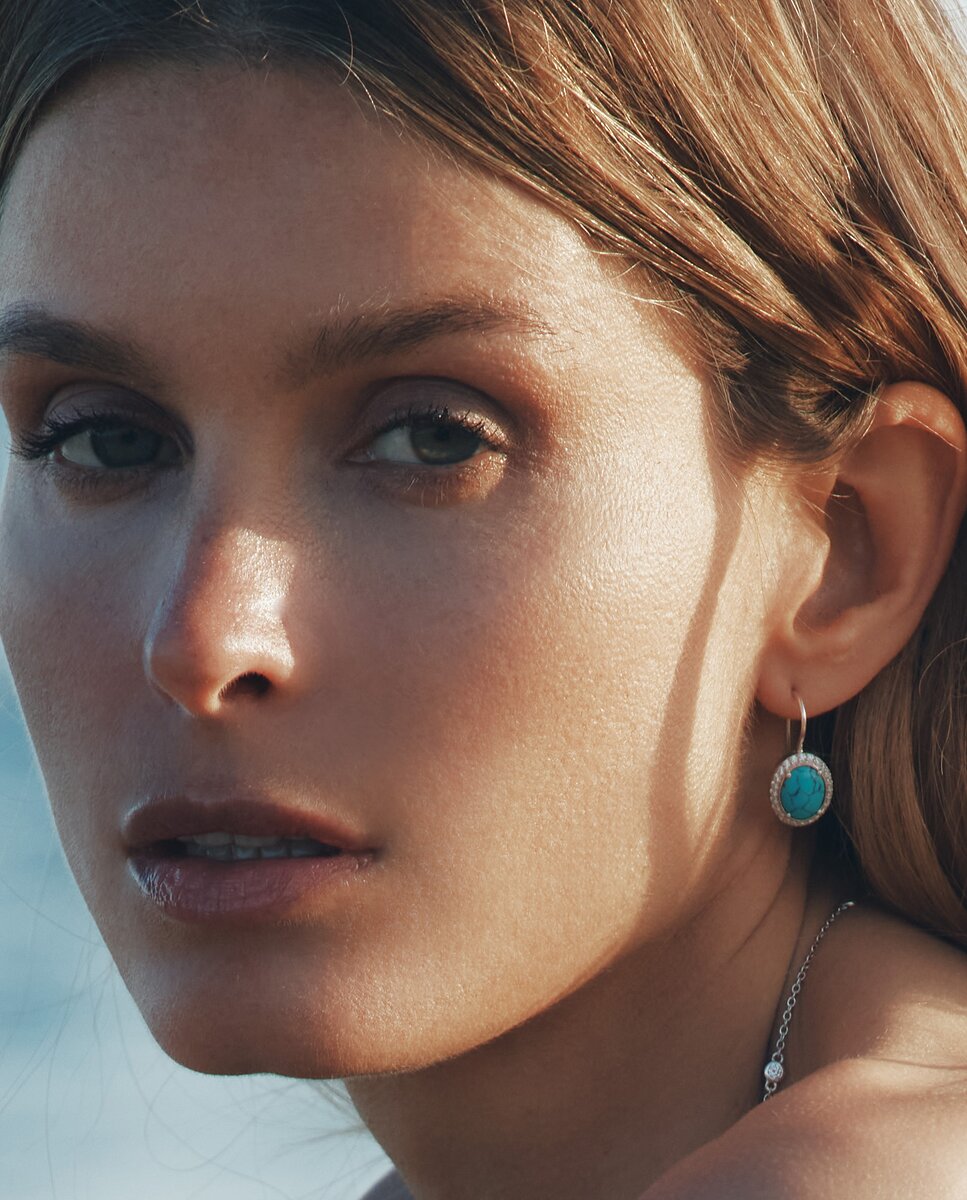 Pendientes turquesa piedras ovaladas plata - Thomas Sabo - Azul Azul-3