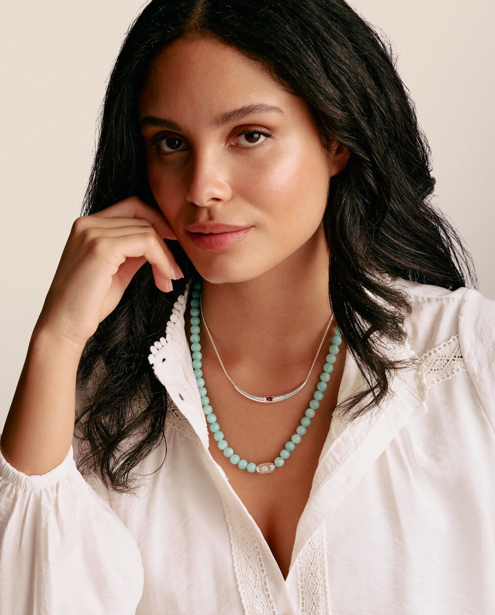 Collar turquesa amazonite beads elyndra plata - Thomas Sabo - Azul Azul-3