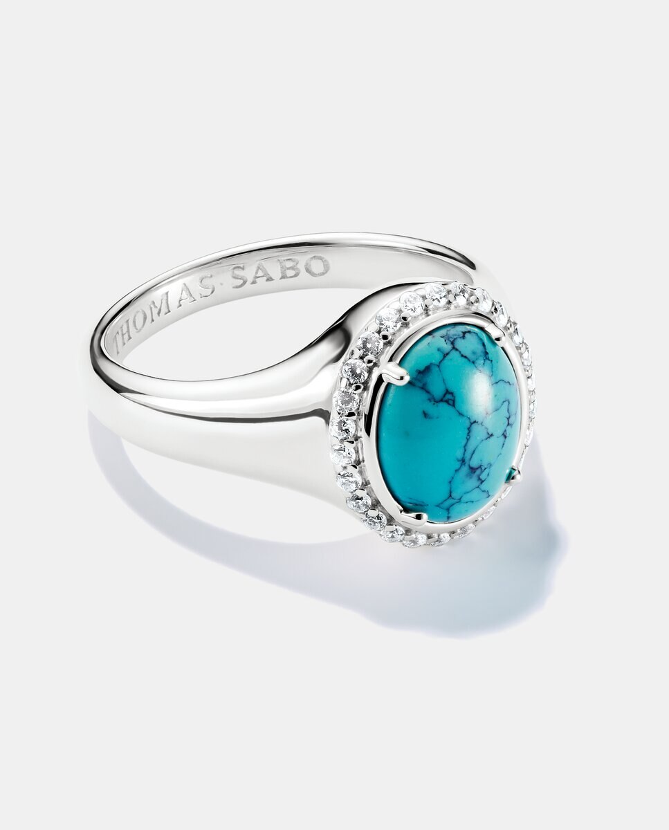 Imagen 2 de Anillo redondo turquesa - Thomas Sabo - Plata Plata