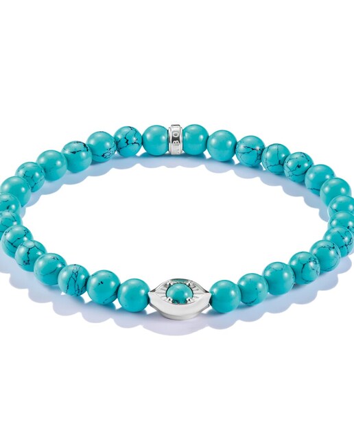 Imagen 0 de Pulsera beads turquesa ojo Elyndra plata