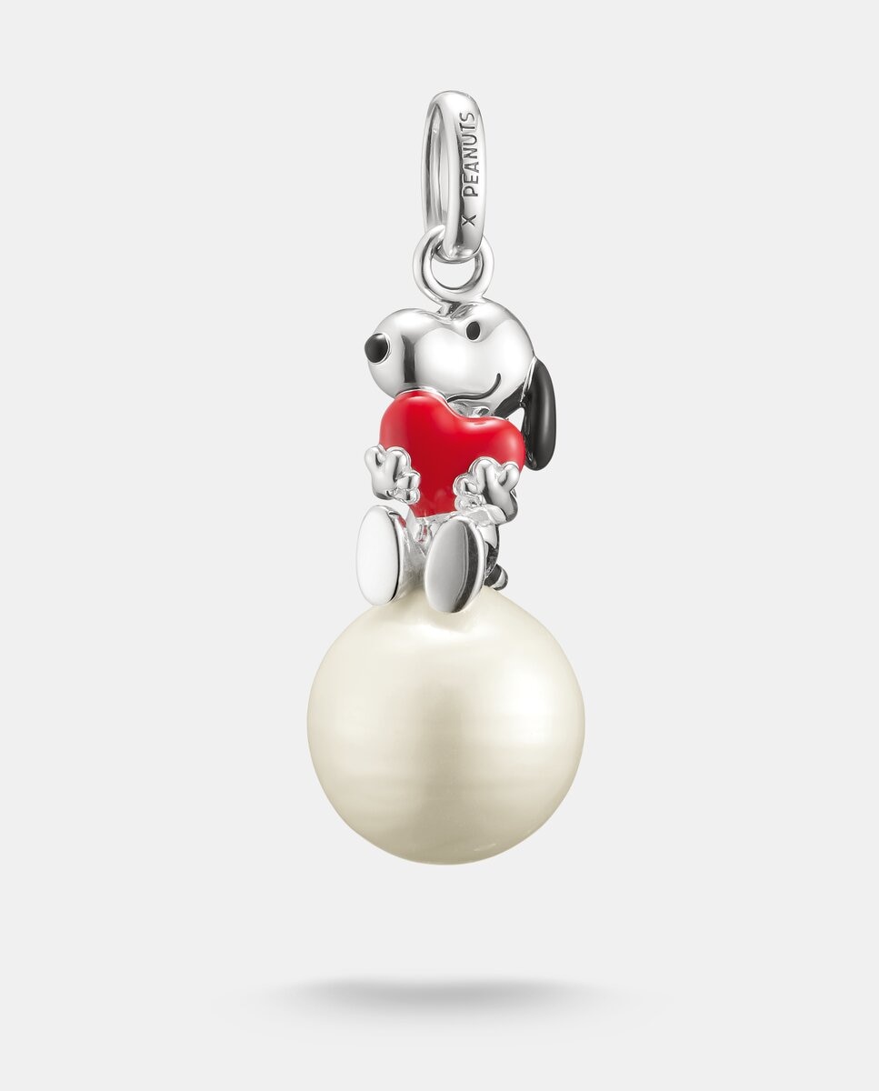 Colgante snoopy con corazón sobre bola de nieve peanuts - Thomas Sabo - Plata Plata-1