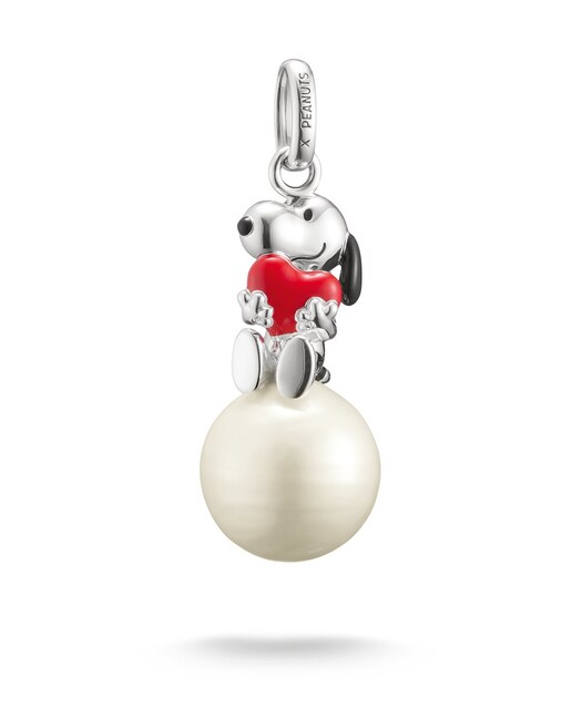 Imagen 0 de Colgante snoopy con corazón sobre bola de nieve PEANUTS plata