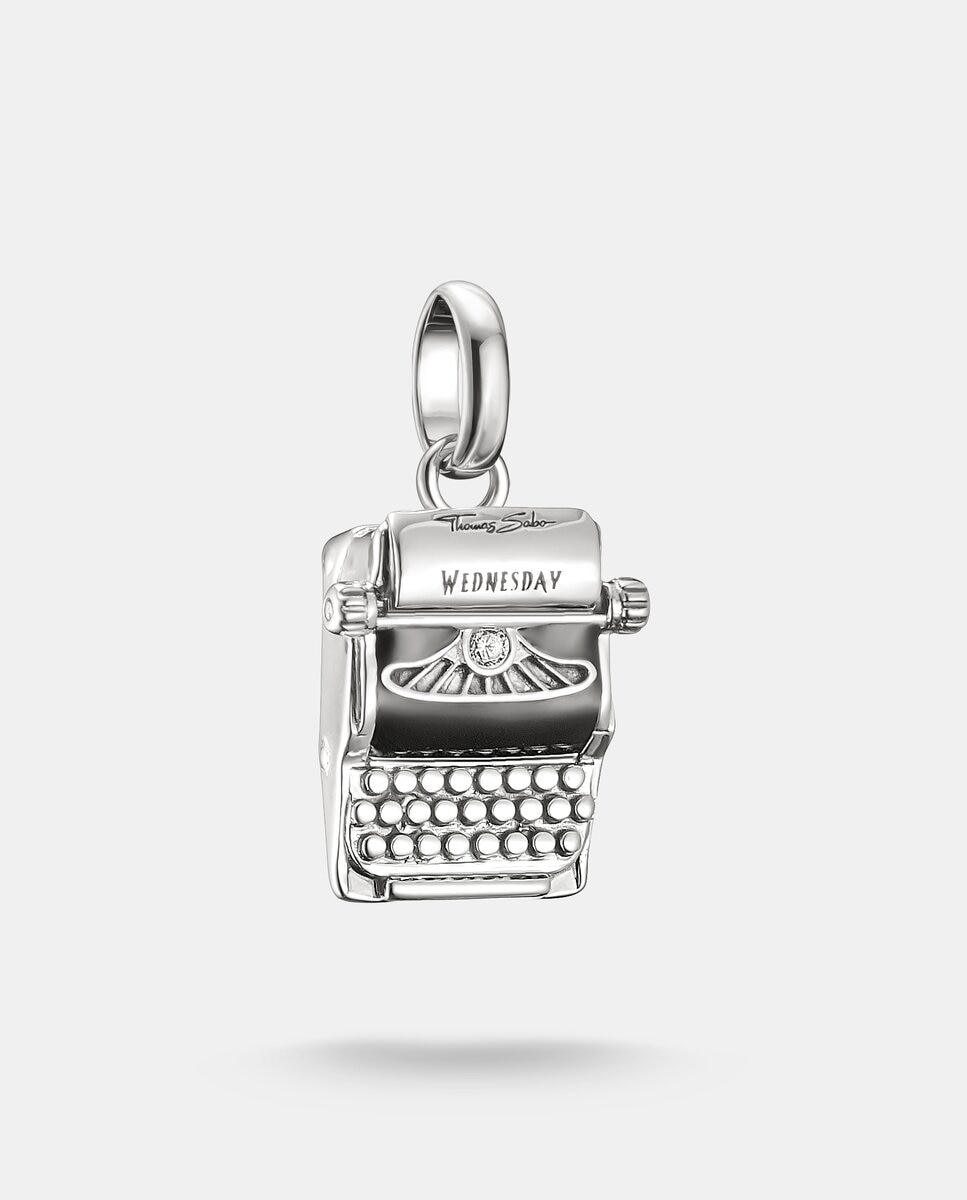 Imagen 0 de Colgante charm miércoles máquina de escribir circonita connect plata Plata