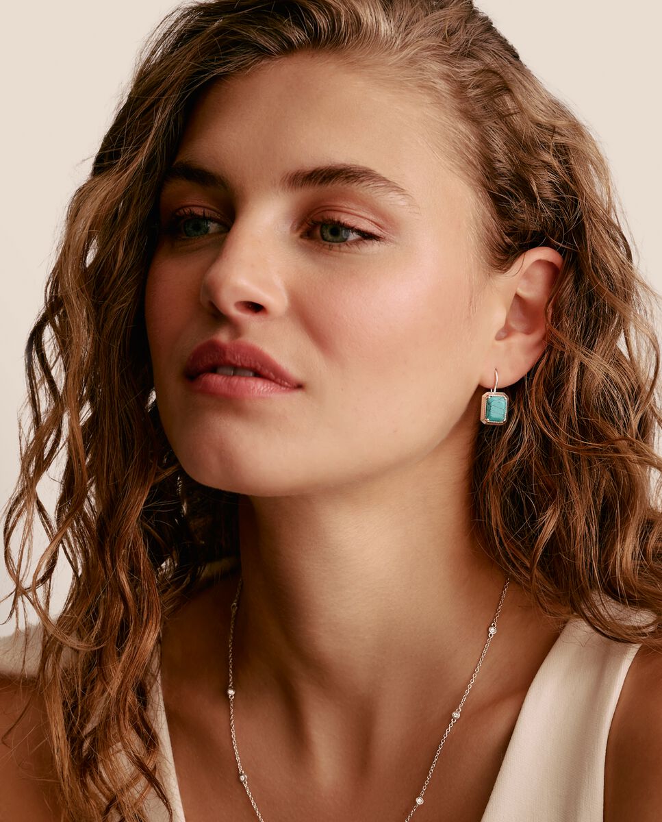 Pendientes largos colgantes octágono elyndra de plata - Thomas Sabo - Turquesa Turquesa-3