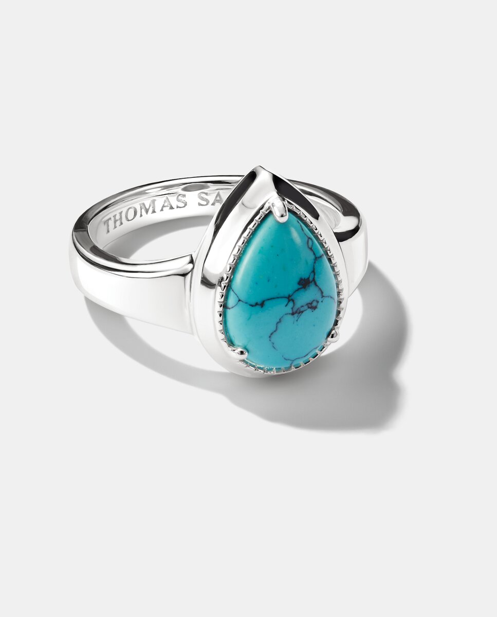 Anillo gota turquesa imitación Elyndra plata - Thomas Sabo - Azul océano / Turquesa Azul océano / Turquesa-2