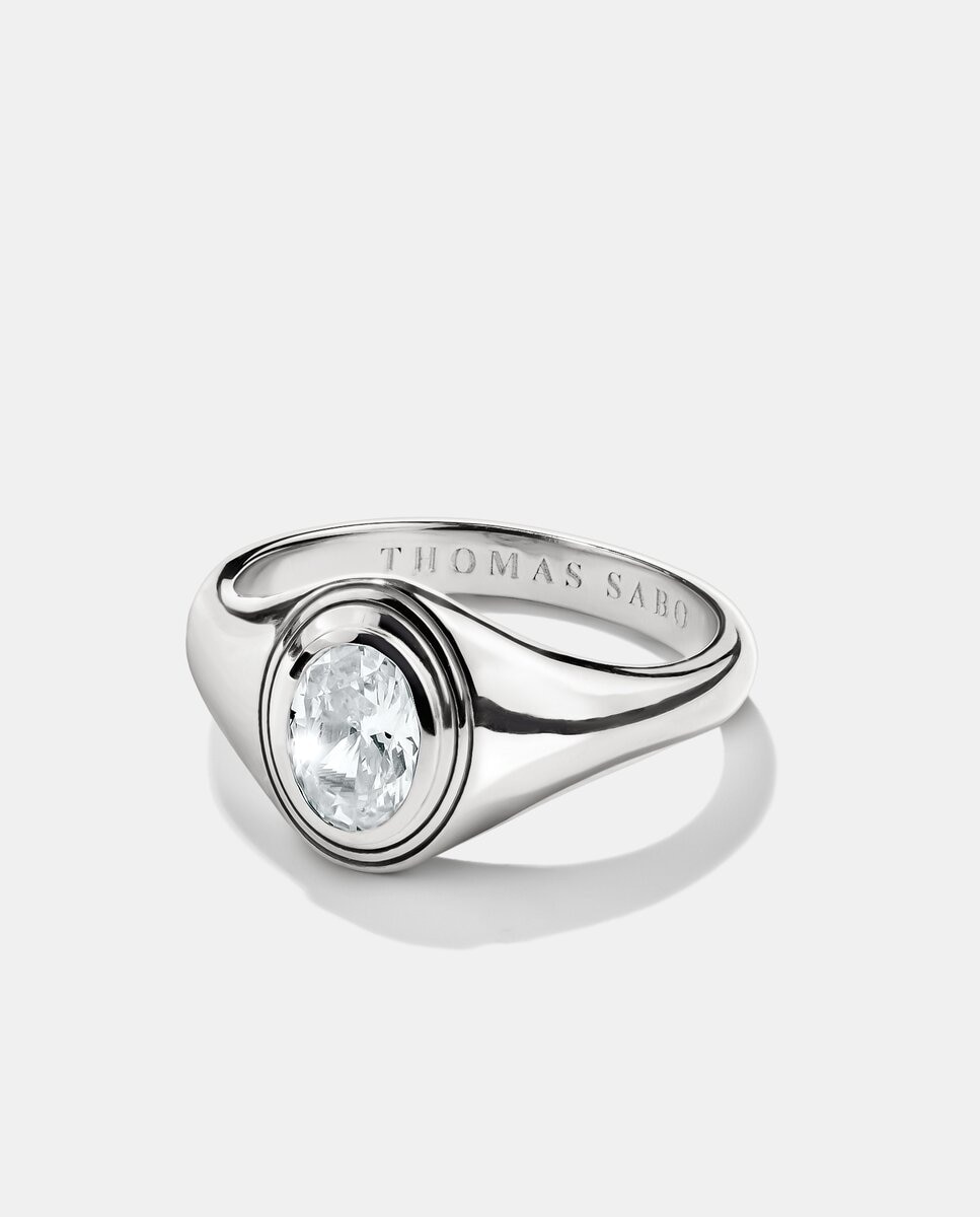 Anillo con piedras solitario circonita oval Bold Elegance de - Thomas Sabo - Plata Plata-2