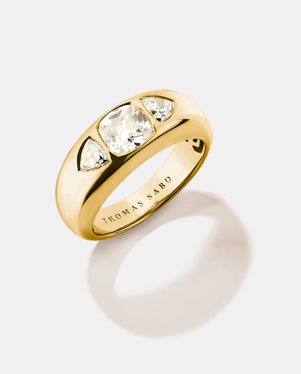 Anillo con piedras circonitas blancas Bold Elegance en oro de 18k - Thomas Sabo - Dorado Dorado-1