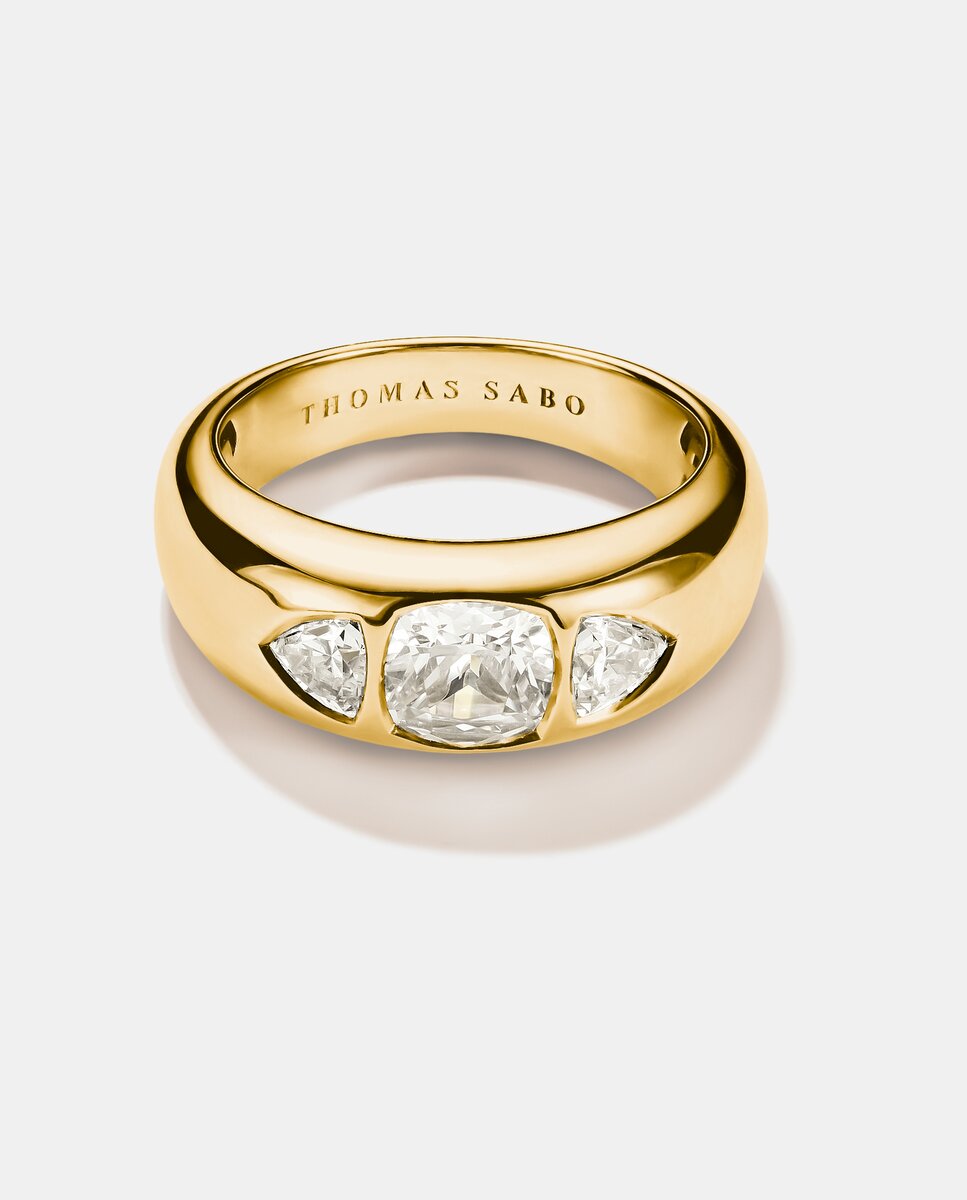 Anillo con piedras circonitas blancas Bold Elegance en oro de 18k - Thomas Sabo - Dorado Dorado-2