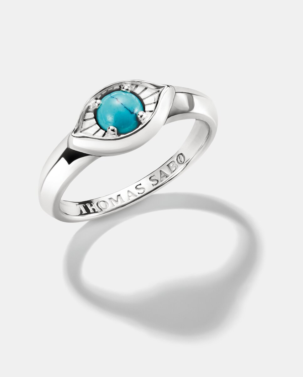 Anillo ojo turquesa imitación pequeño Elyndra - Thomas Sabo - Plata Plata-1