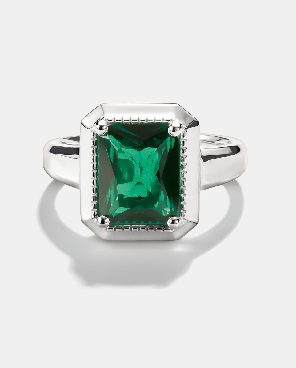 Anillo circonita esmeralda Elyndra de plata - Thomas Sabo - Verde Verde-2