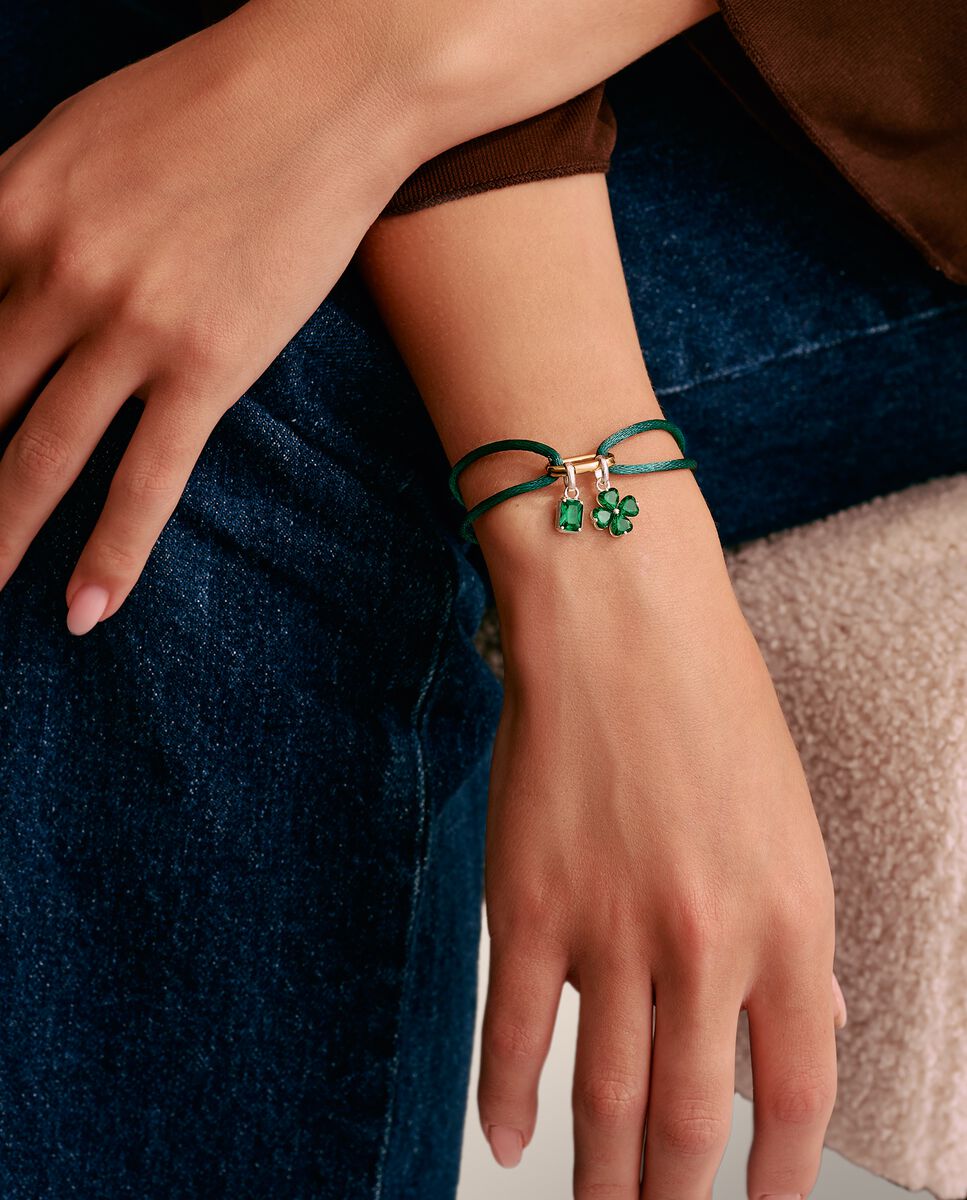 Símbolo charm trébol de cuatro hojas connect de plata - Thomas Sabo - Verde Verde-3