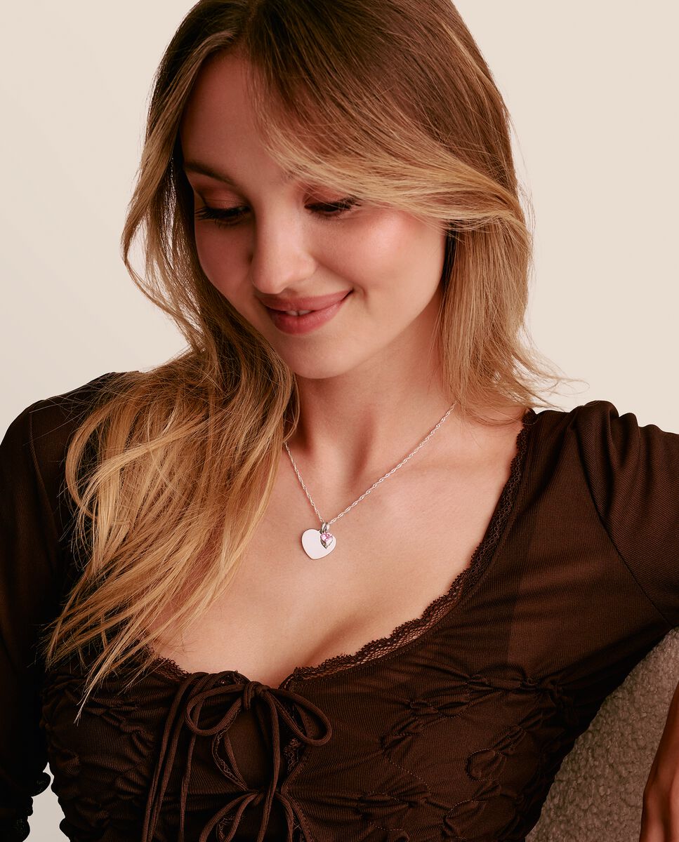 Amor charm corazón piedra de nacimiento enero connect de plata - Thomas Sabo - Rosa Rosa-4