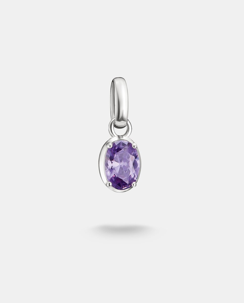 Imagen 0 de Símbolo charm piedra de nacimiento febrero connect de plata Violeta