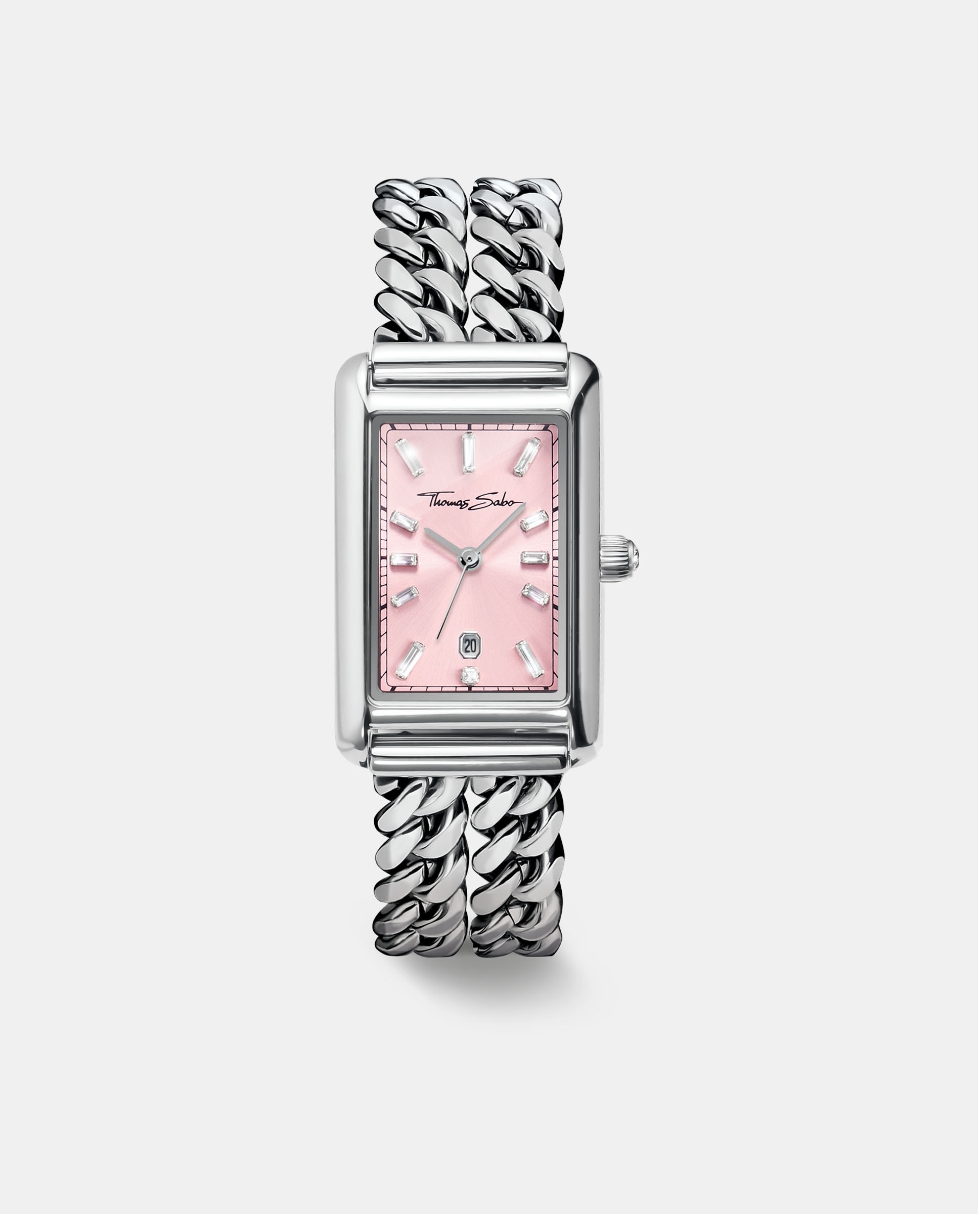 Imagen 0 de Reloj mujer bold elegance esfera rosa rectangular plateado Plata