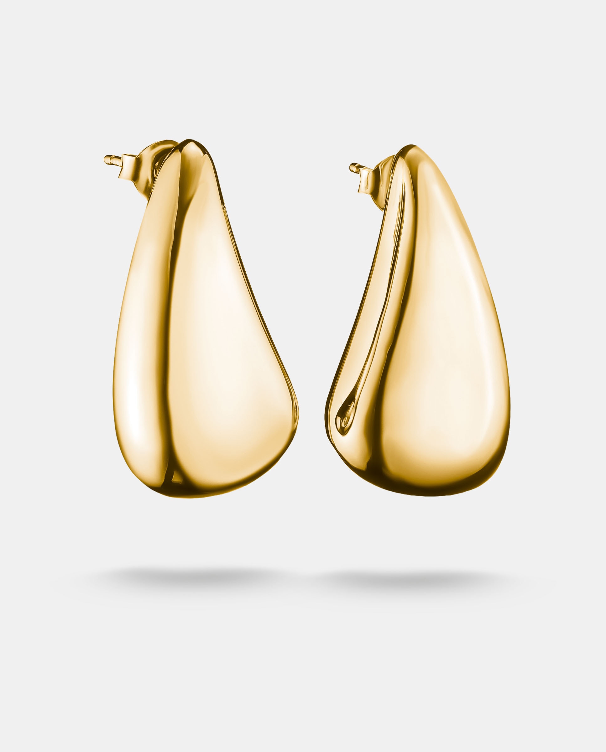 Imagen 0 de Pendientes chunky en forma de gota Oro