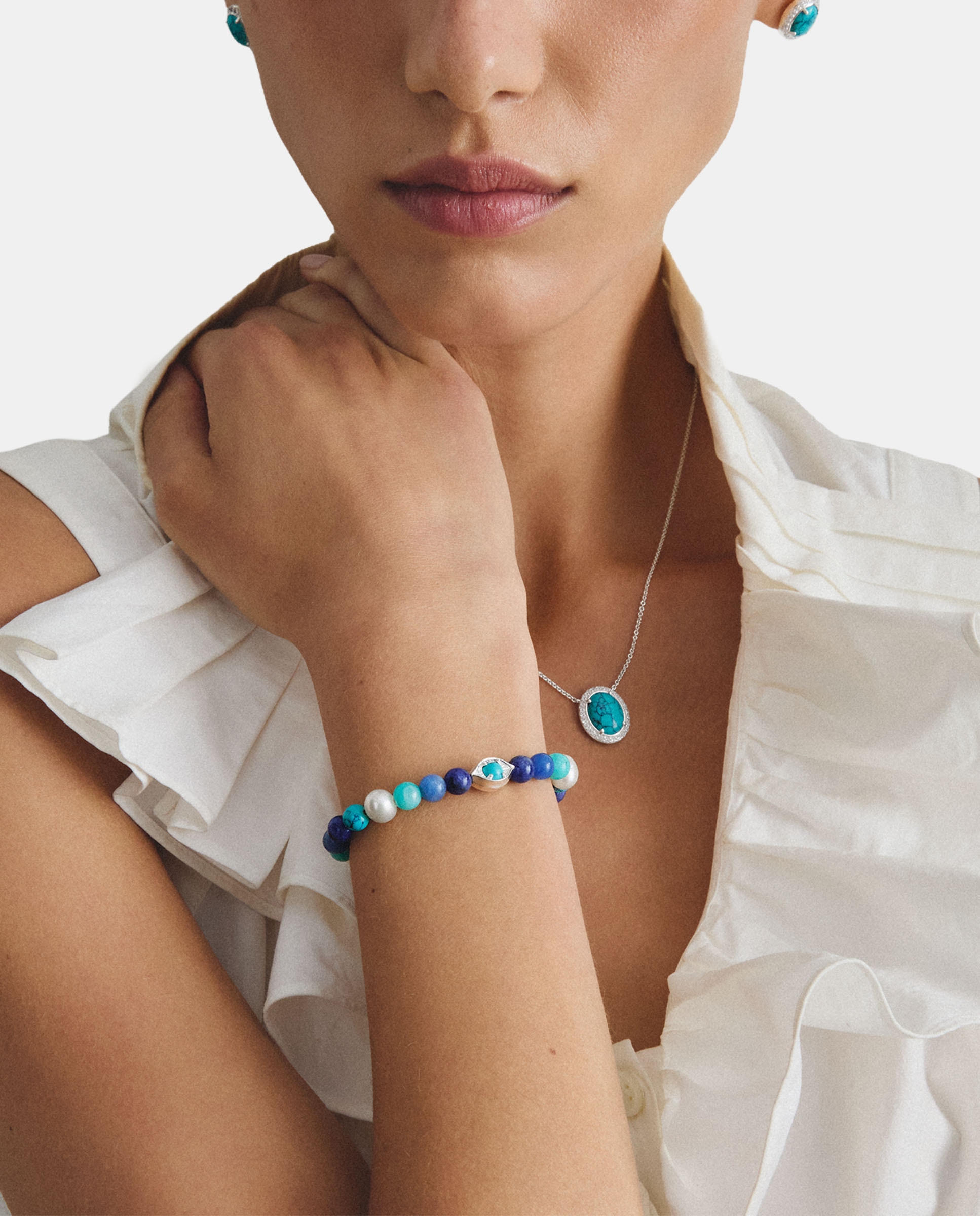 Pulsera con perlas y piedras multicolores - Thomas Sabo - Azul Azul-3