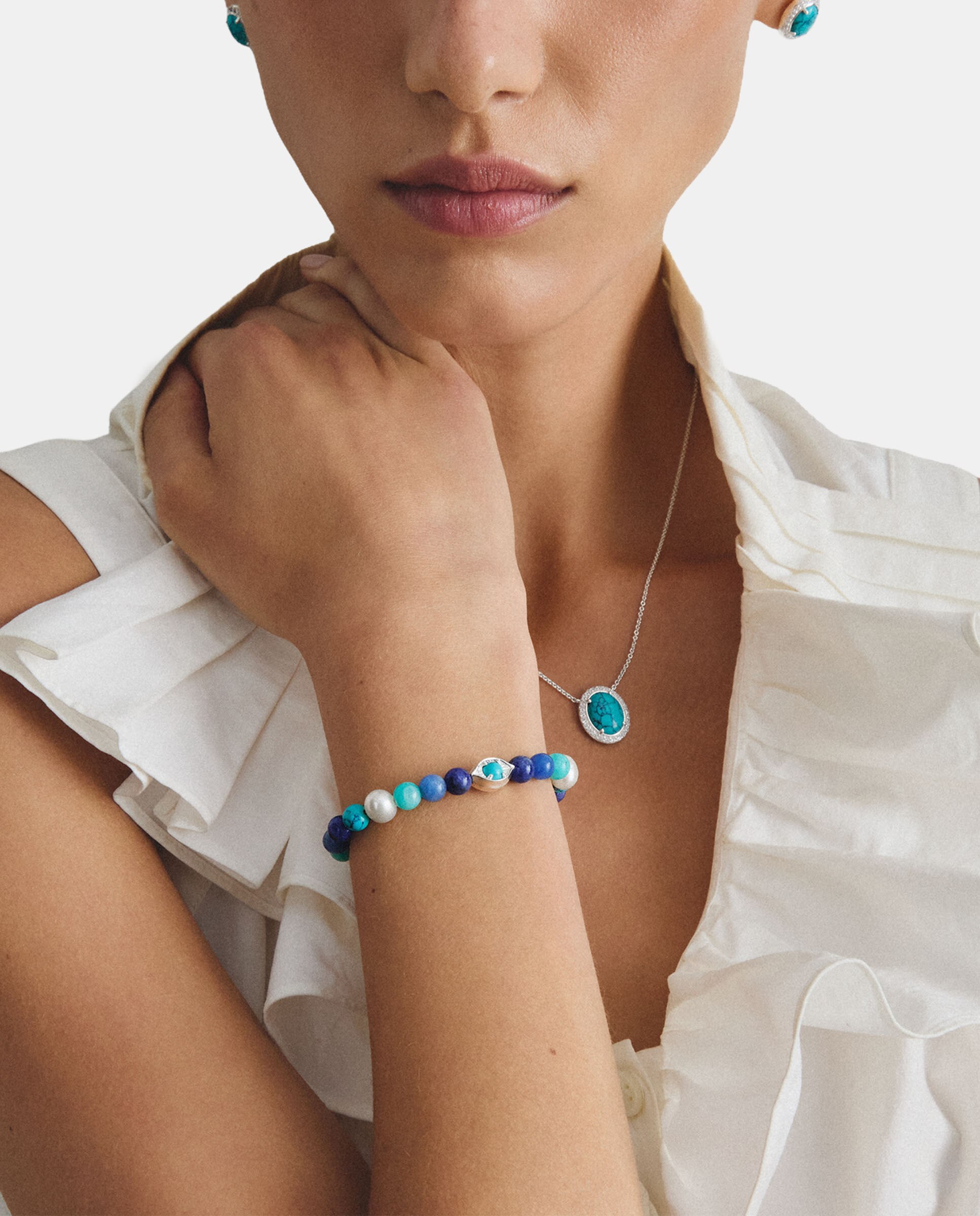 Pulsera con perlas y piedras multicolores - Thomas Sabo - Azul Azul-3