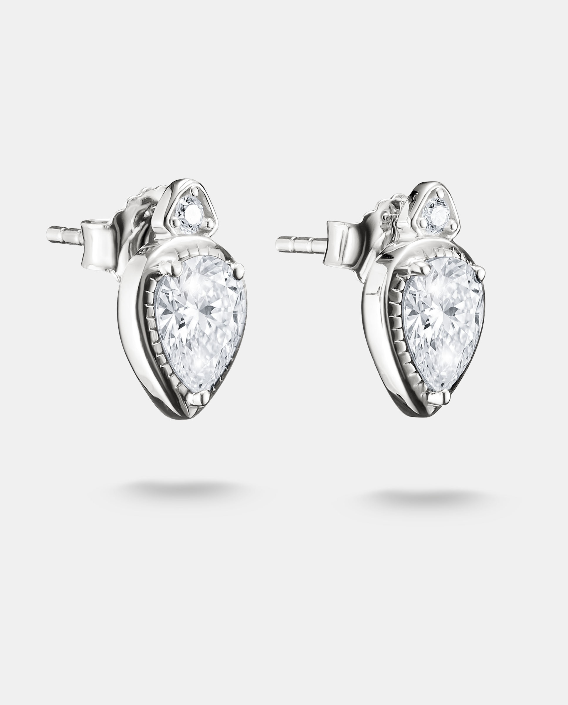 Imagen 1 de Pendientes de botón con circonita blanca en forma de gota - Thomas Sabo - Plata Plata