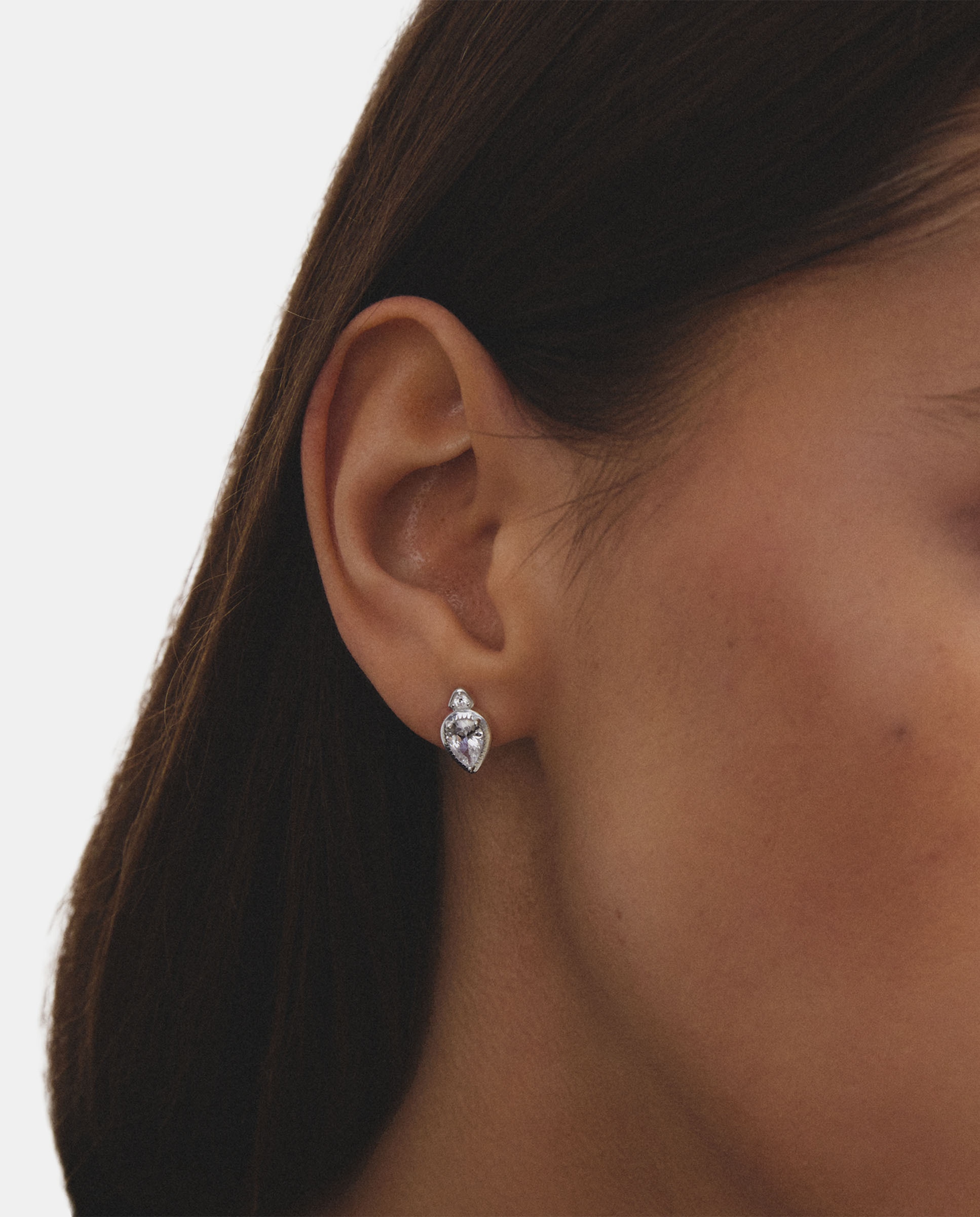 Imagen 3 de Pendientes de botón con circonita blanca en forma de gota - Thomas Sabo - Plata Plata