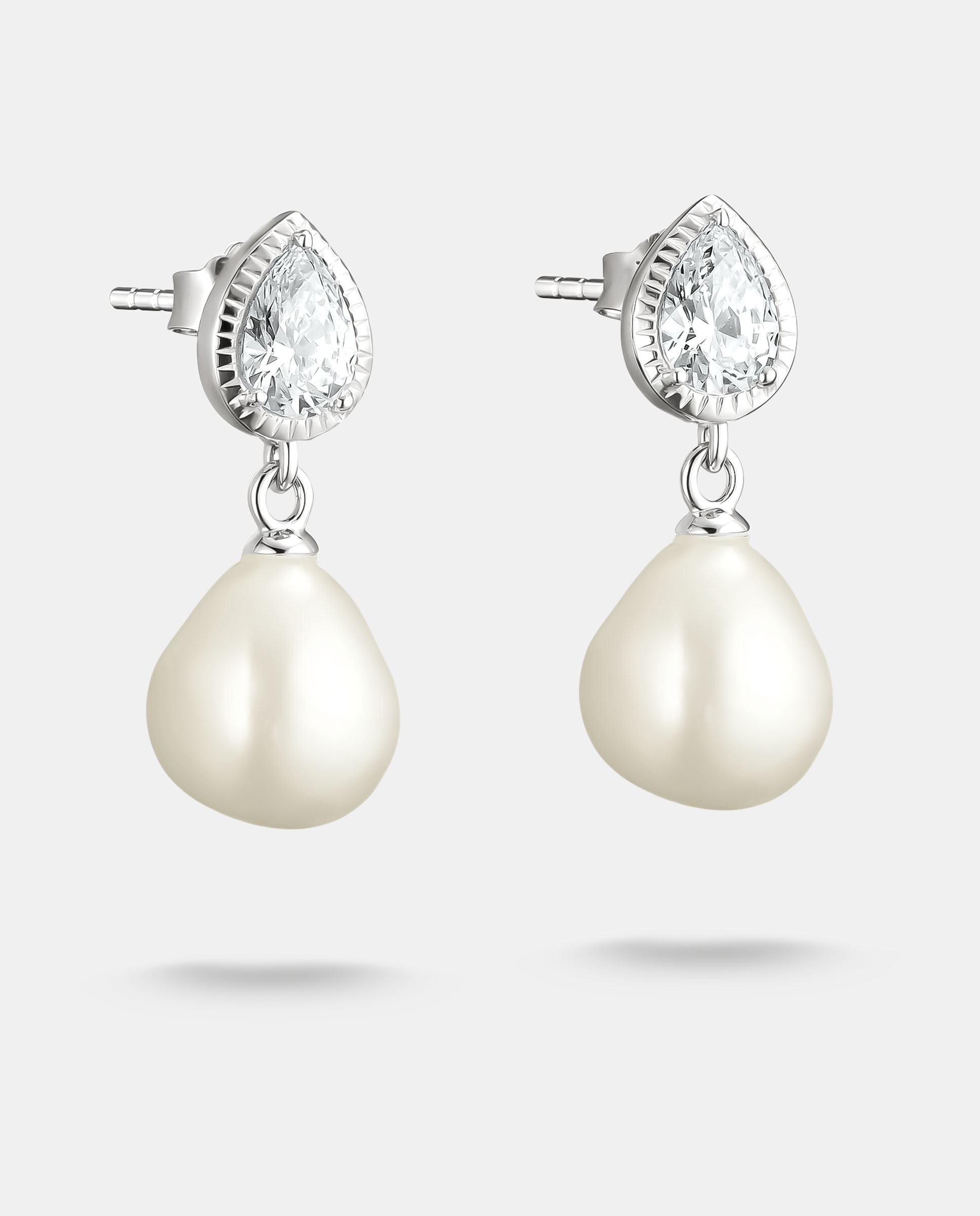 Pendientes perla con circonita blanca en forma de gota - Thomas Sabo - Plata Plata-1