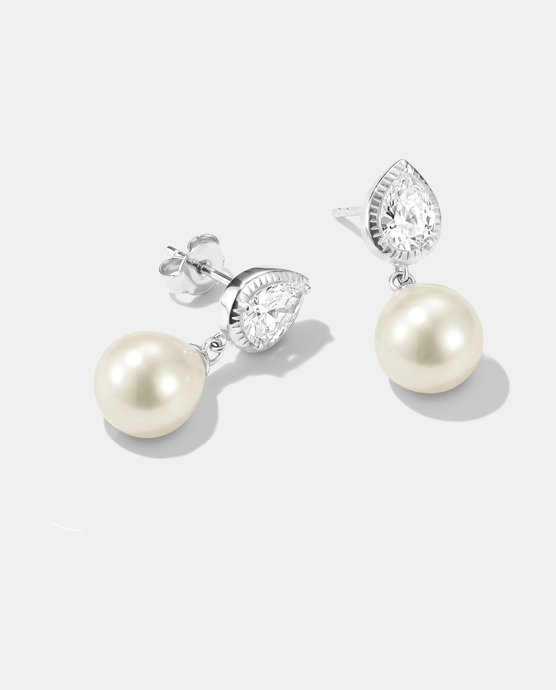 Pendientes perla con circonita blanca en forma de gota - Thomas Sabo - Plata Plata-2