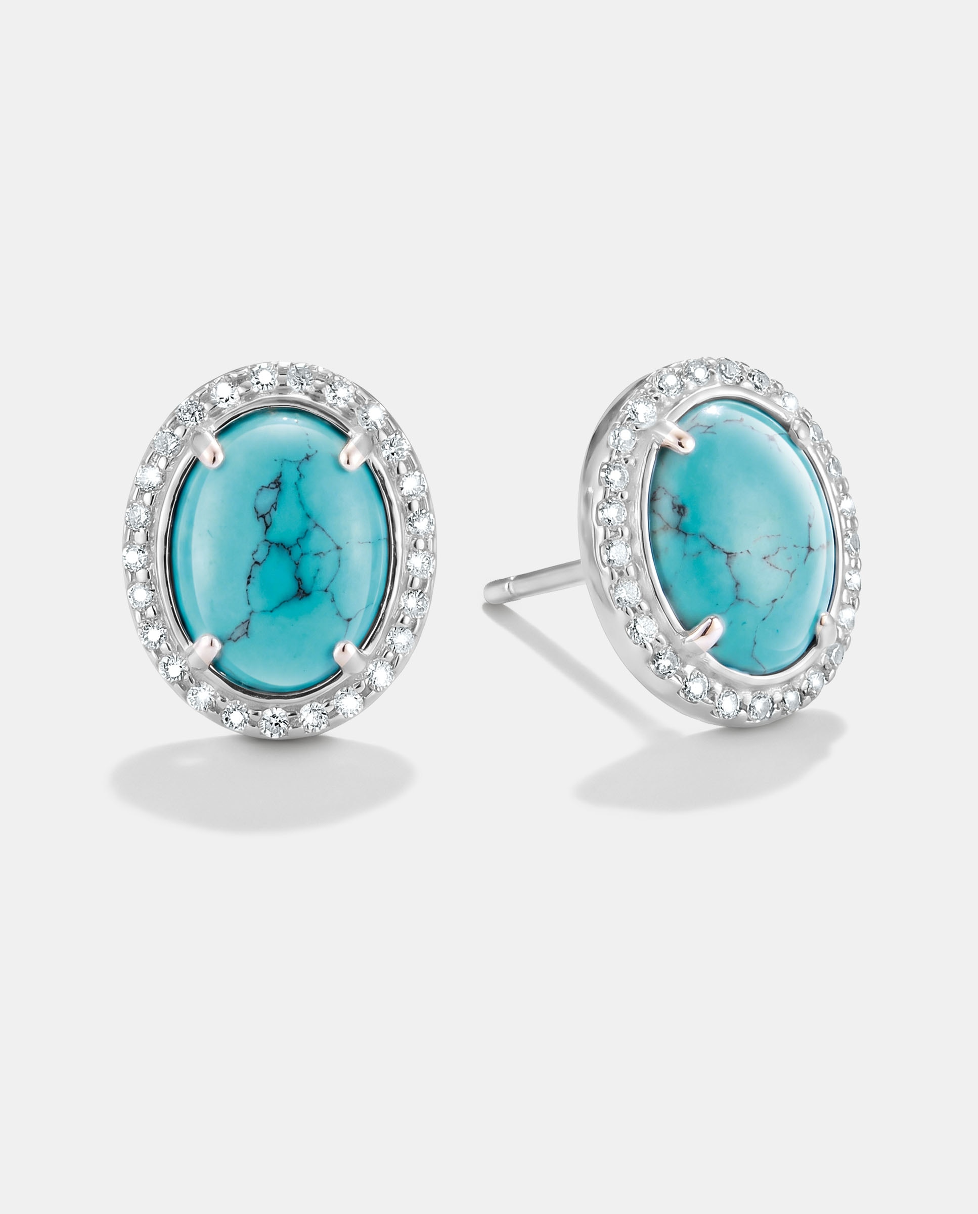 Pendientes de botón con piedra turquesa y circonita blanca - Thomas Sabo - Azul Azul-2