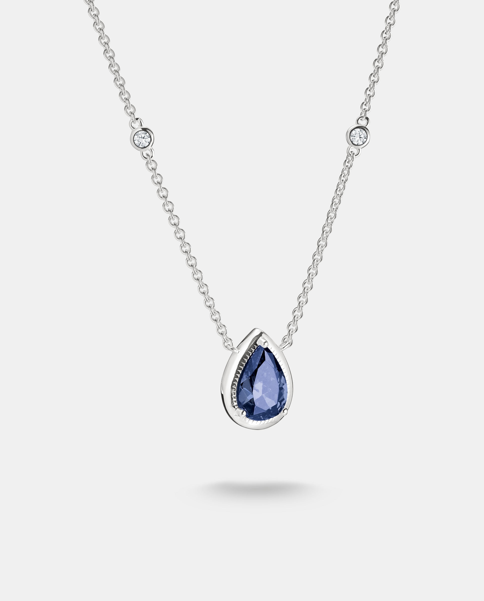 Cadena con nanocristal azul en forma de gota - Thomas Sabo - Plata Plata-1