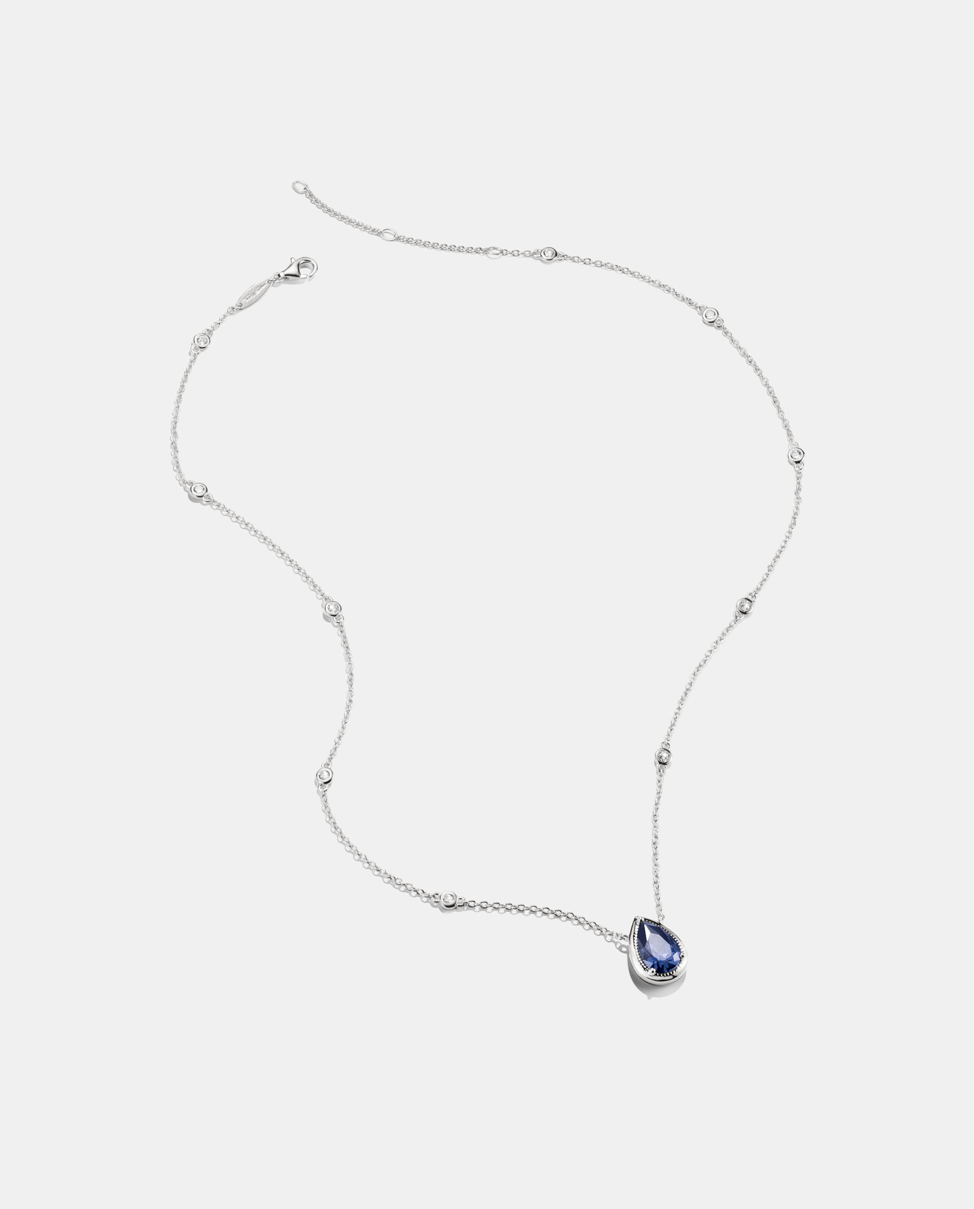 Cadena con nanocristal azul en forma de gota - Thomas Sabo - Plata Plata-2