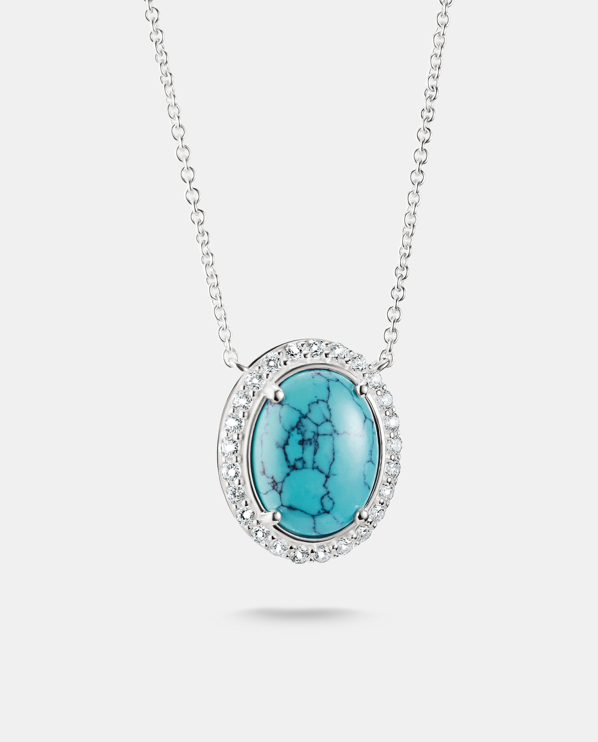 Cadena con piedra turquesa y circonita blanca - Thomas Sabo - Plata Plata-1