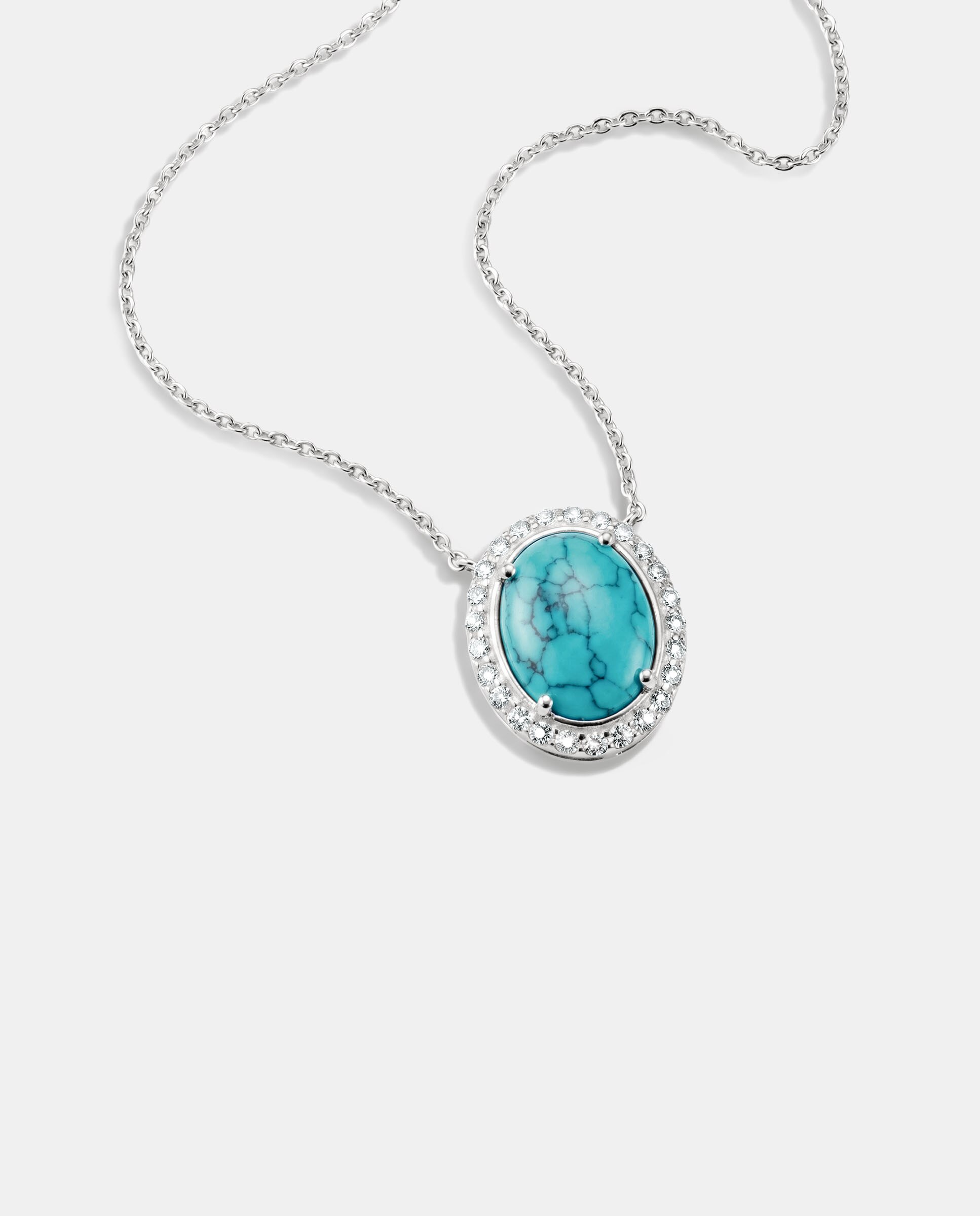Cadena con piedra turquesa y circonita blanca - Thomas Sabo - Plata Plata-2
