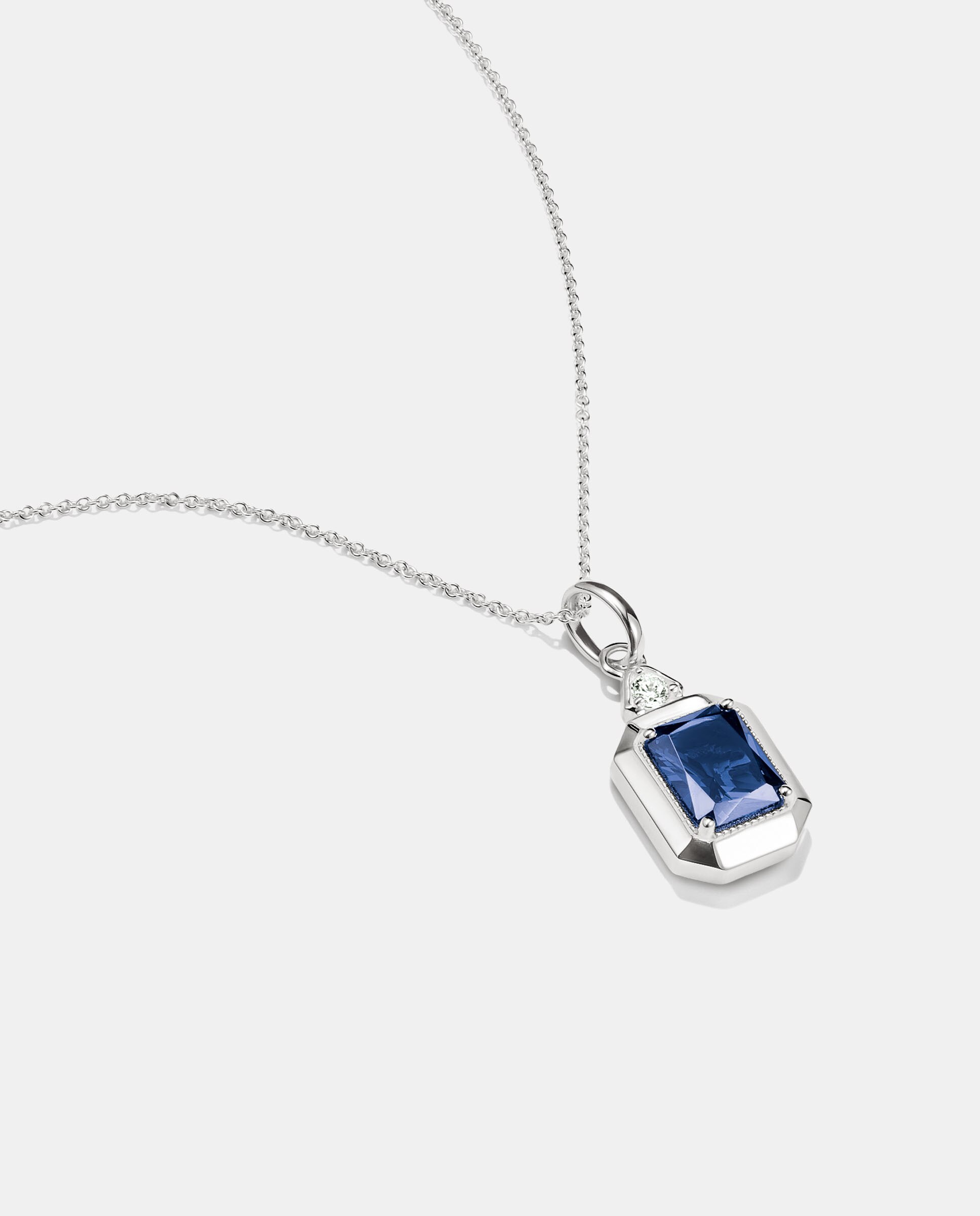 Cadena con nanocristal azul en talla octogonal - Thomas Sabo - Plata Plata-2
