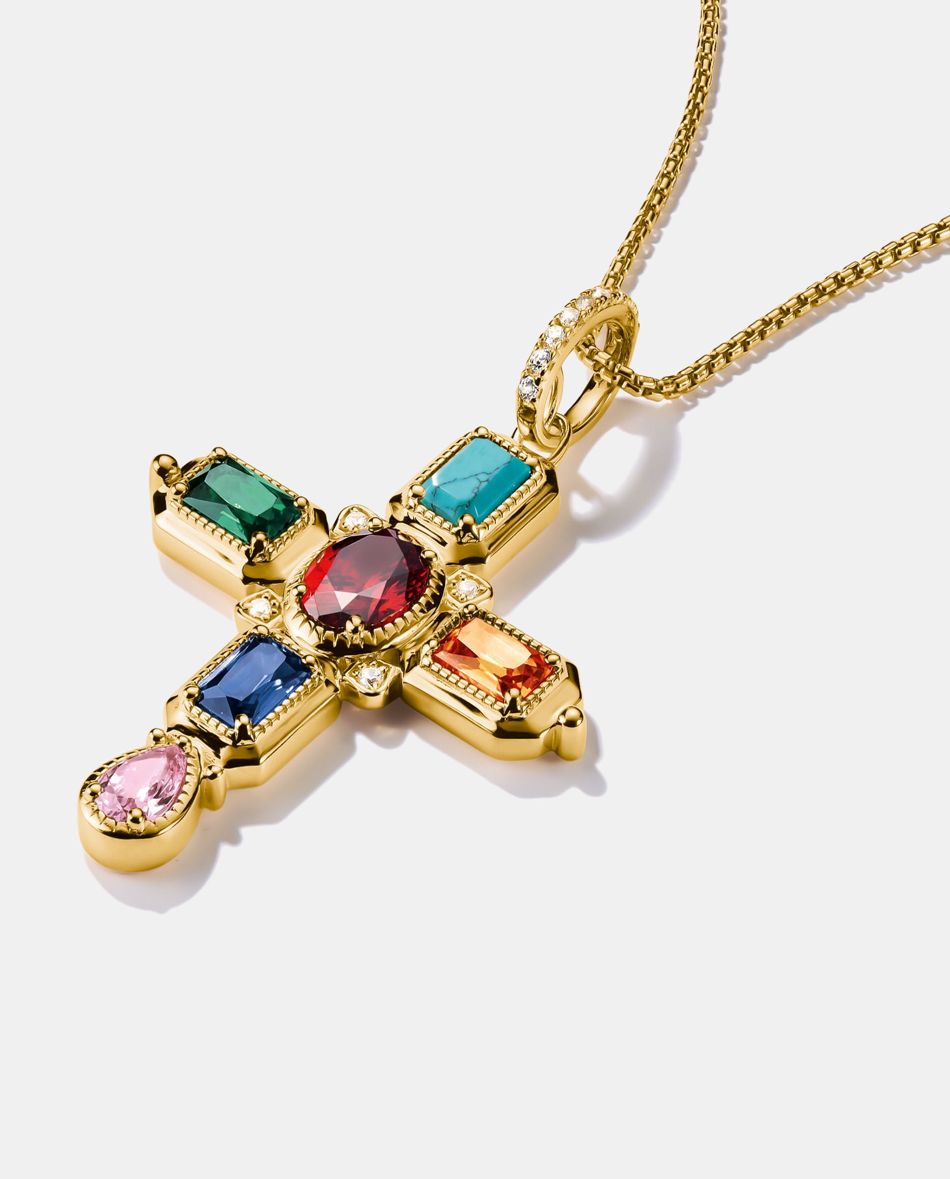 Colgante cruz con piedras multicolores - Thomas Sabo - Multicolor Multicolor-2