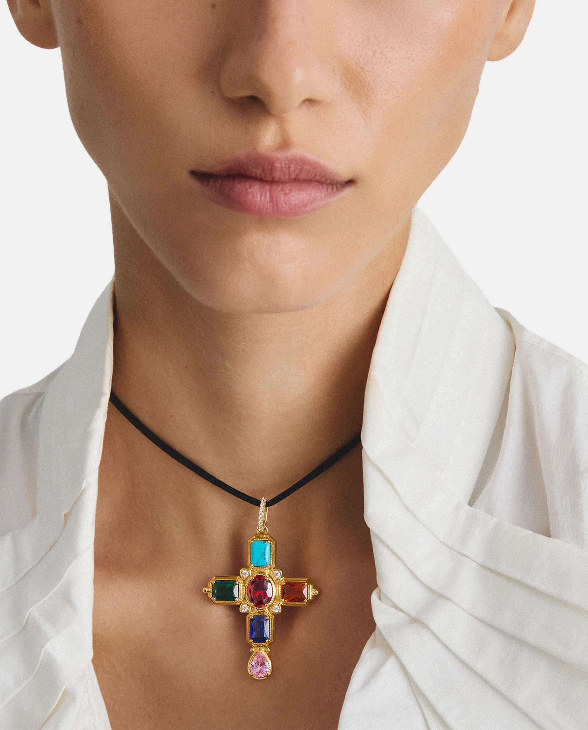 Colgante cruz con piedras multicolores - Thomas Sabo - Multicolor Multicolor-4