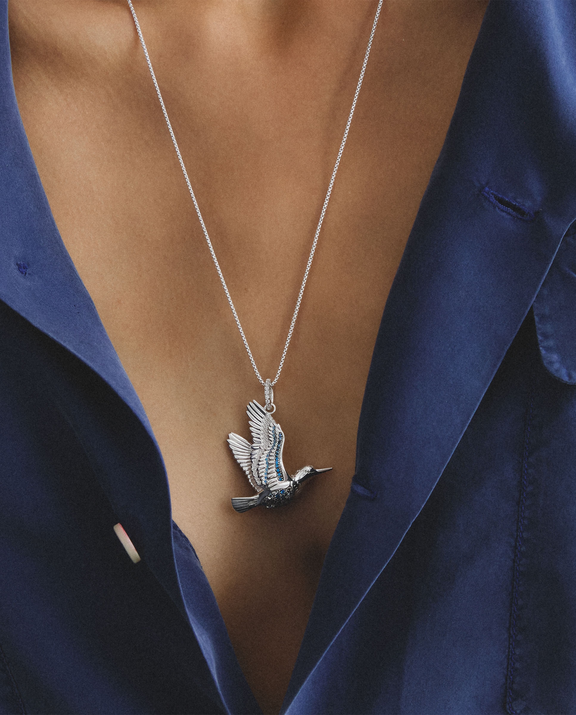 Colgante martín pescador con piedras multicolores - Thomas Sabo - Plata Plata-3