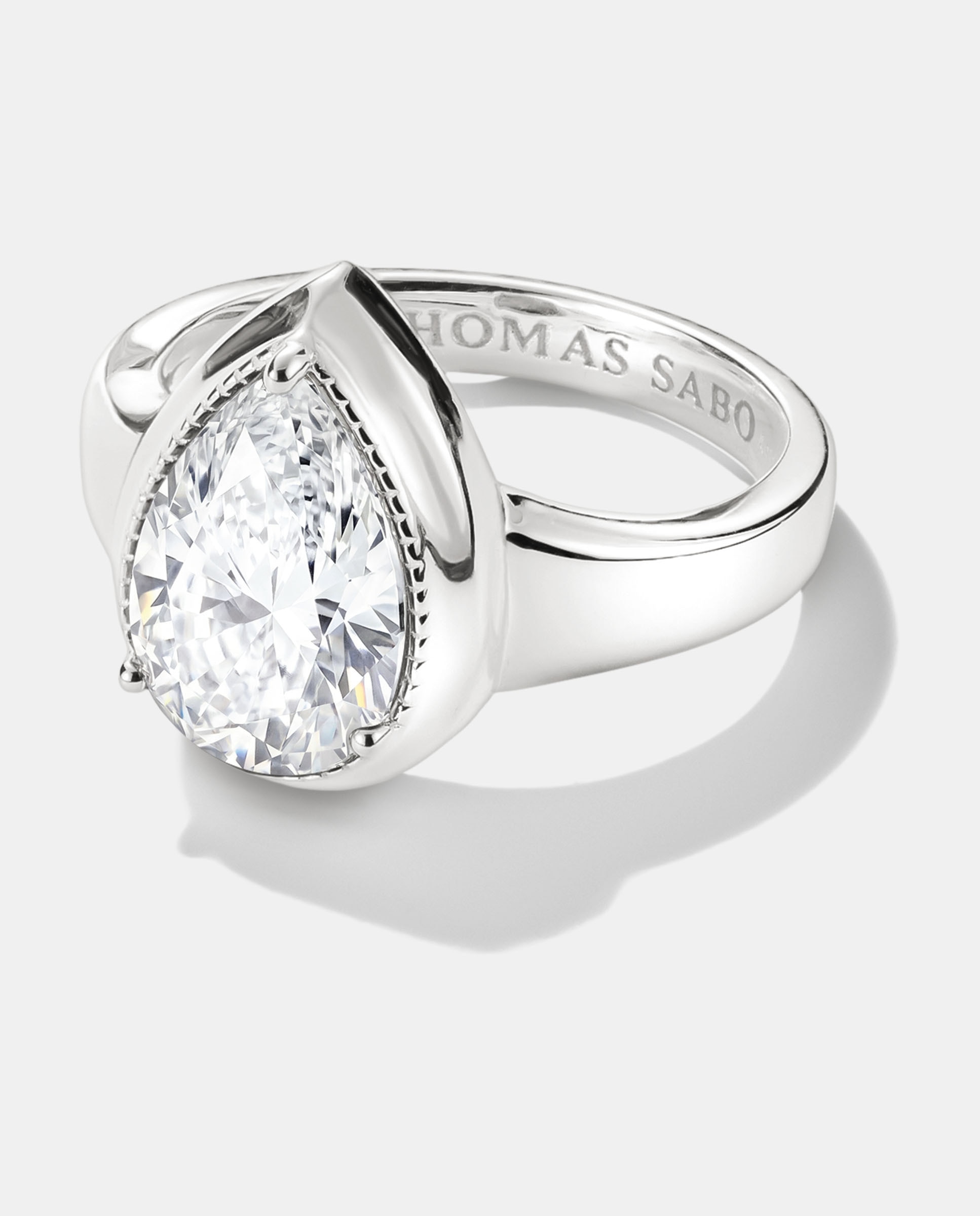 Anillo con circonita blanca en forma de gota - Thomas Sabo - Plata Plata-2
