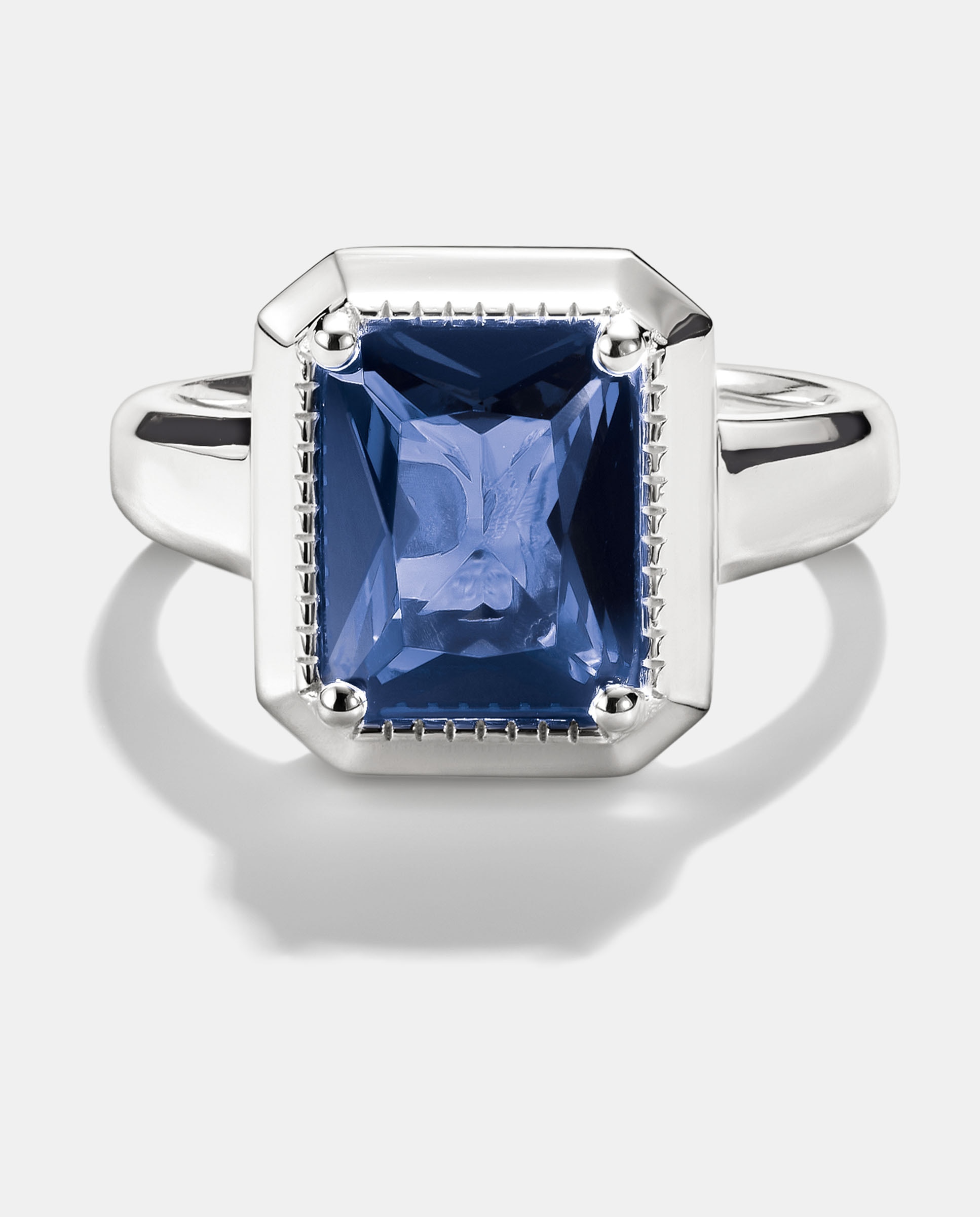 Anillo con nanocristal azul en talla octogonal - Thomas Sabo - Plata Plata-2