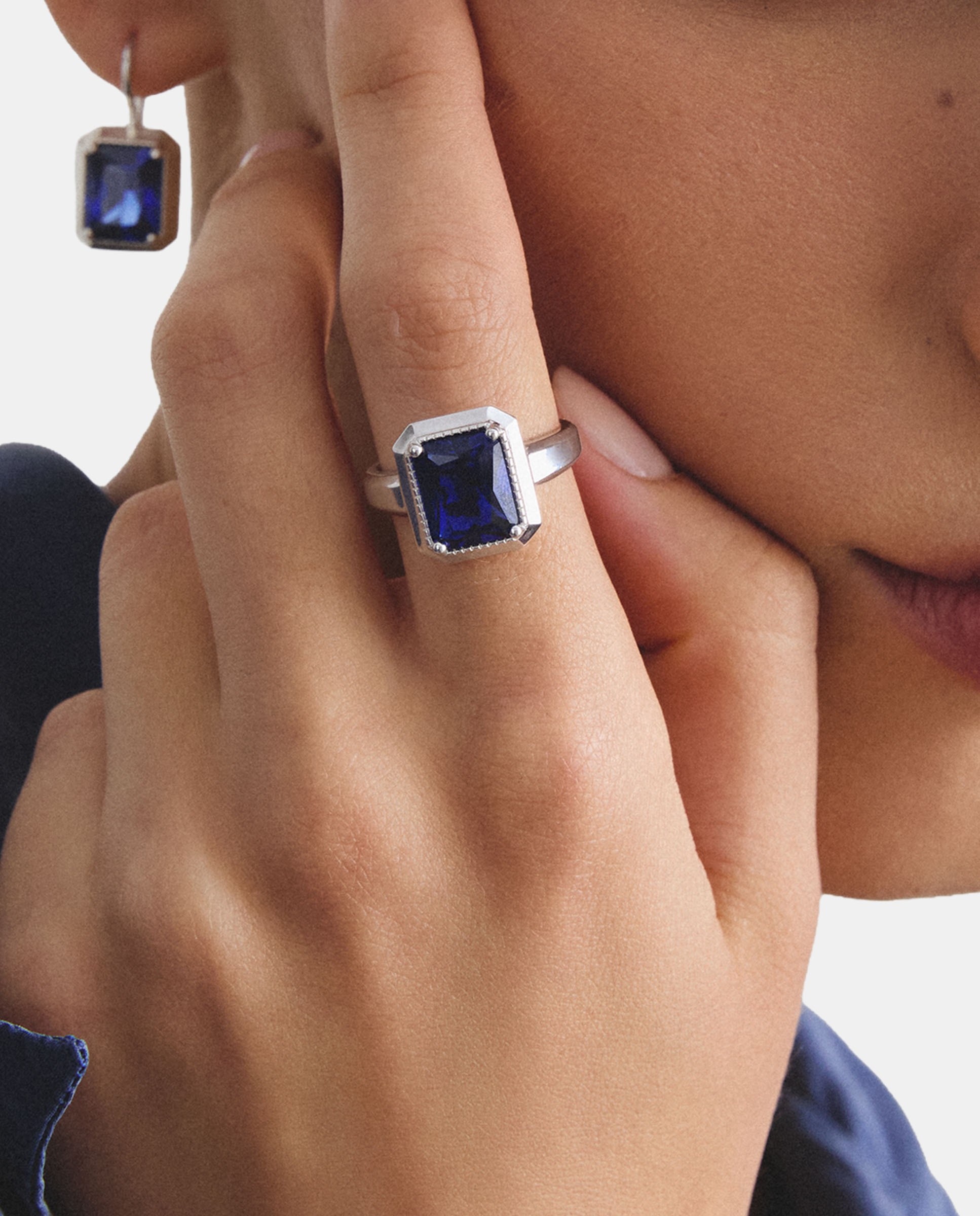 Anillo con nanocristal azul en talla octogonal - Thomas Sabo - Plata Plata-3