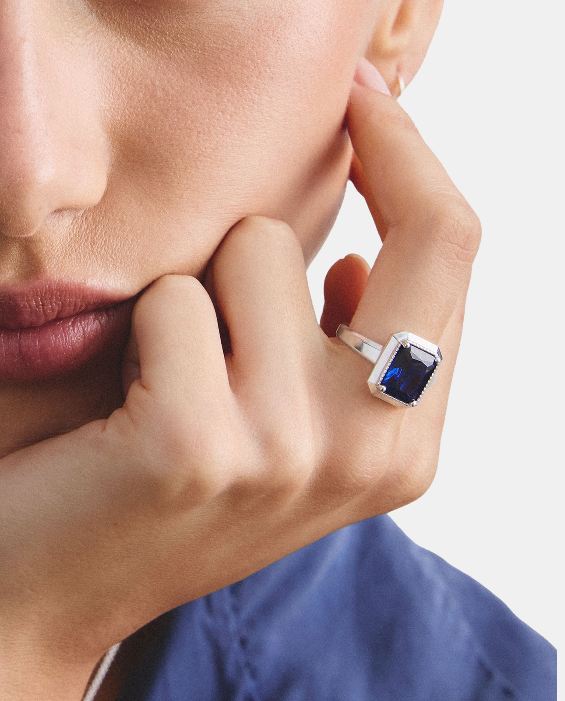 Anillo con nanocristal azul en talla octogonal - Thomas Sabo - Plata Plata-4