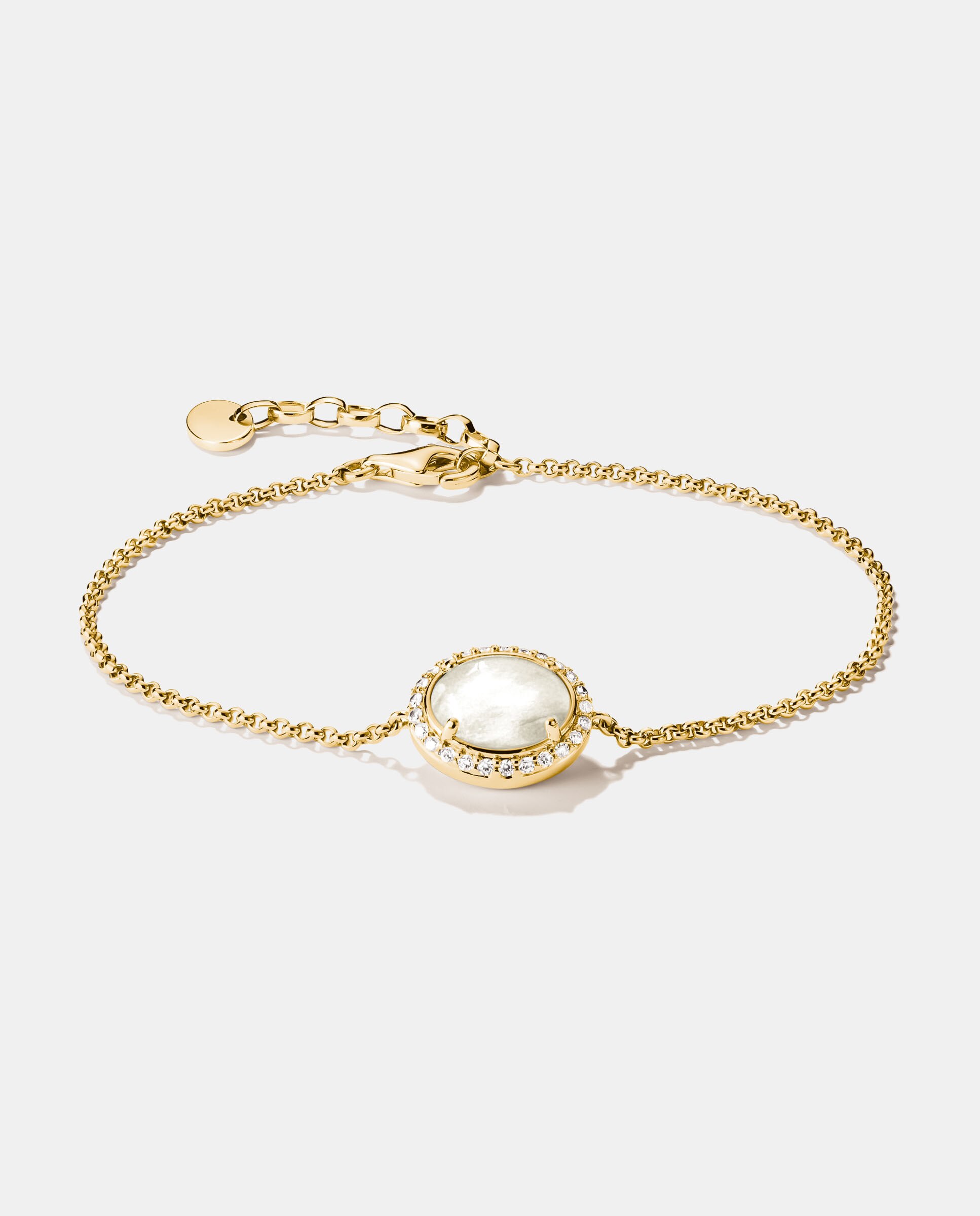 Imagen 0 de Pulsera tennis con nácar y circonita blanca Oro