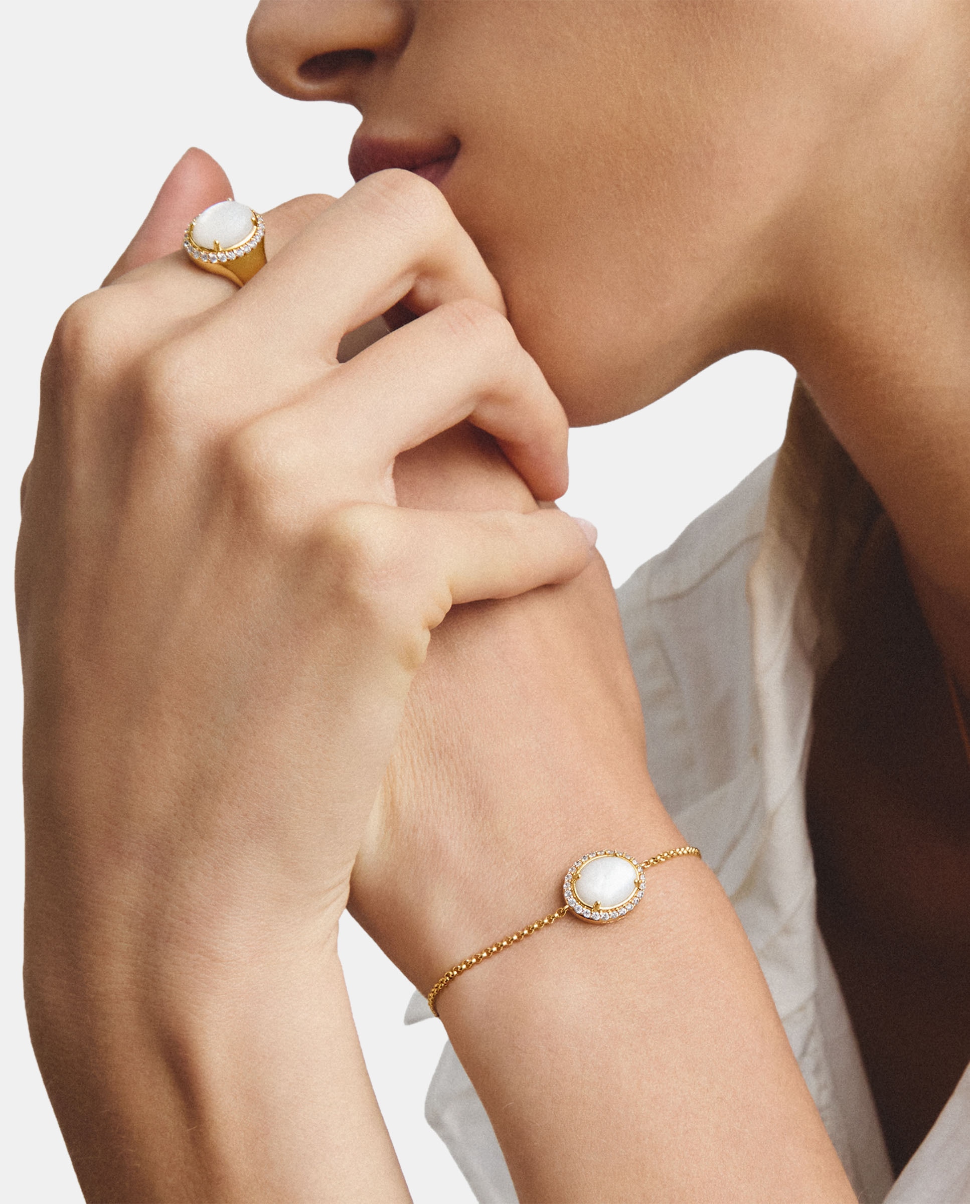 Pulsera tennis con nácar y circonita blanca - Thomas Sabo - Oro Oro-3