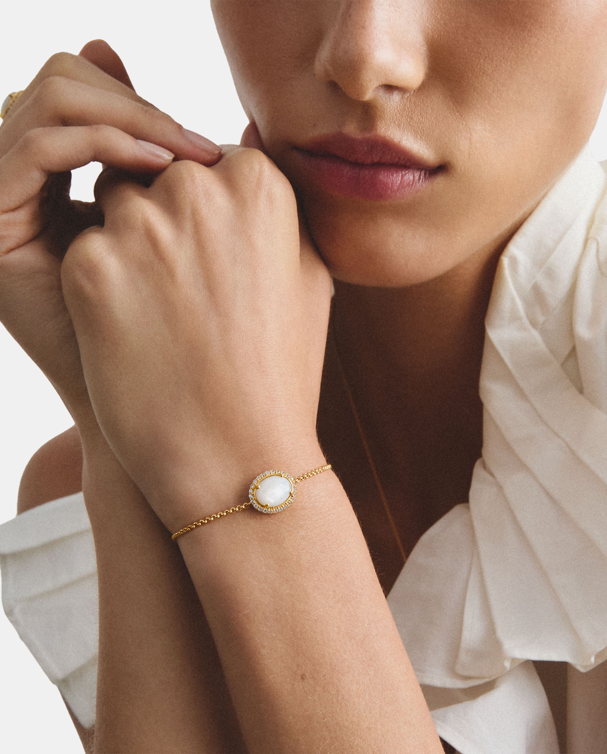Pulsera tennis con nácar y circonita blanca - Thomas Sabo - Oro Oro-4