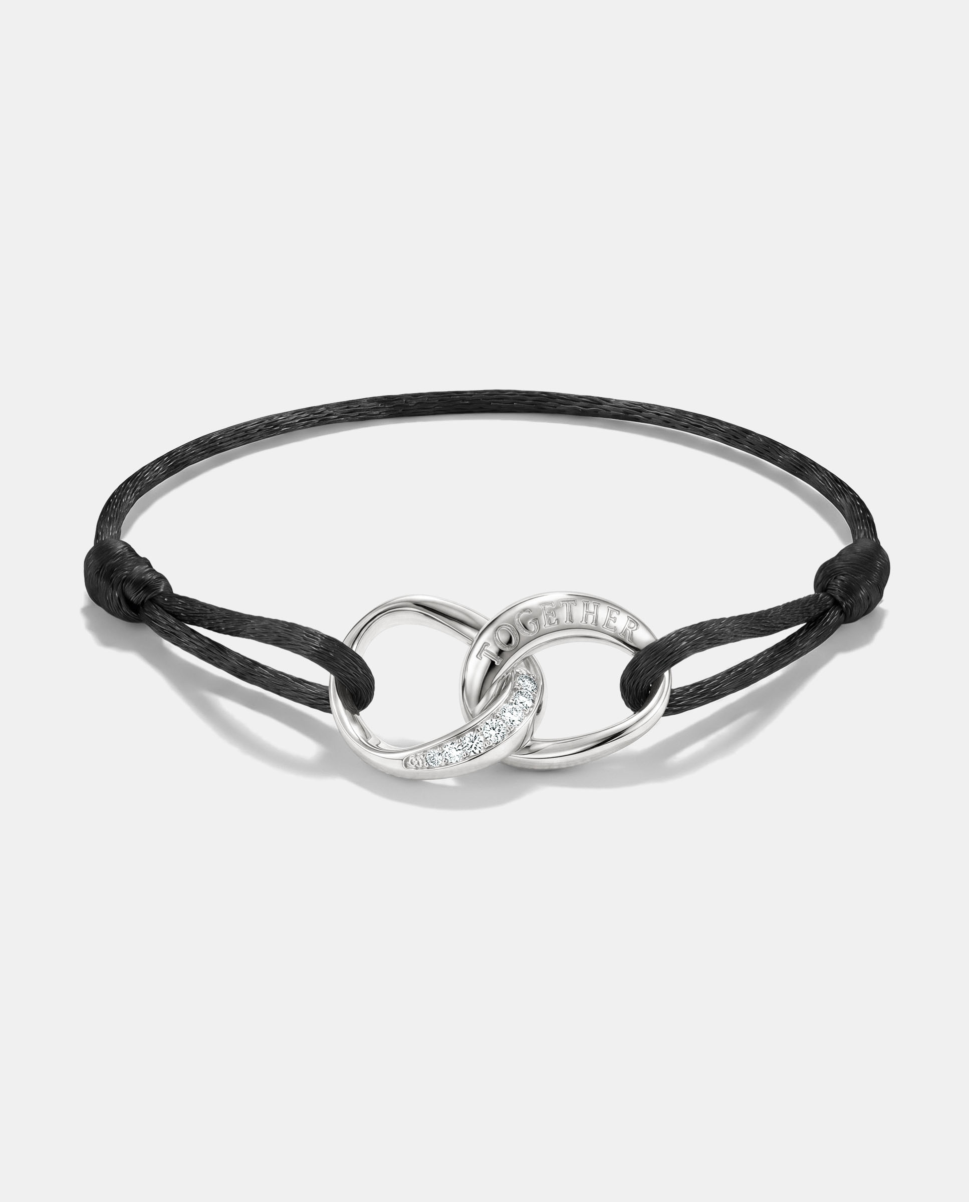 Pulsera textil together negra con circonita blanca - Thomas Sabo - Plata Plata-1