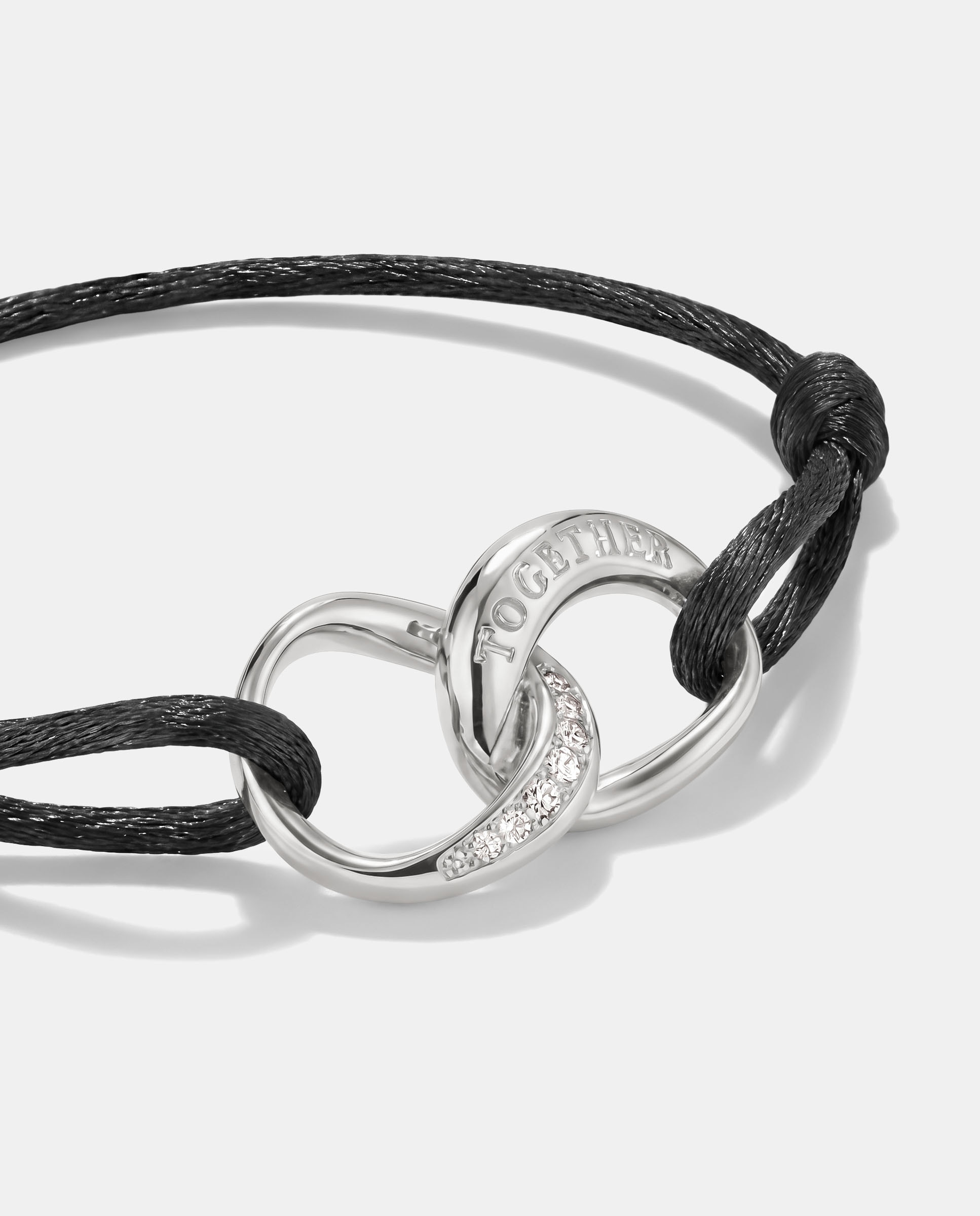 Pulsera textil together negra con circonita blanca - Thomas Sabo - Plata Plata-2