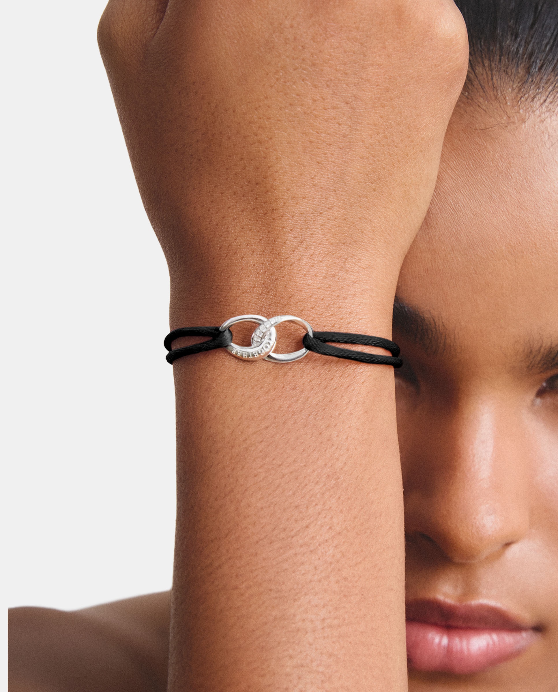 Pulsera textil together negra con circonita blanca - Thomas Sabo - Plata Plata-3